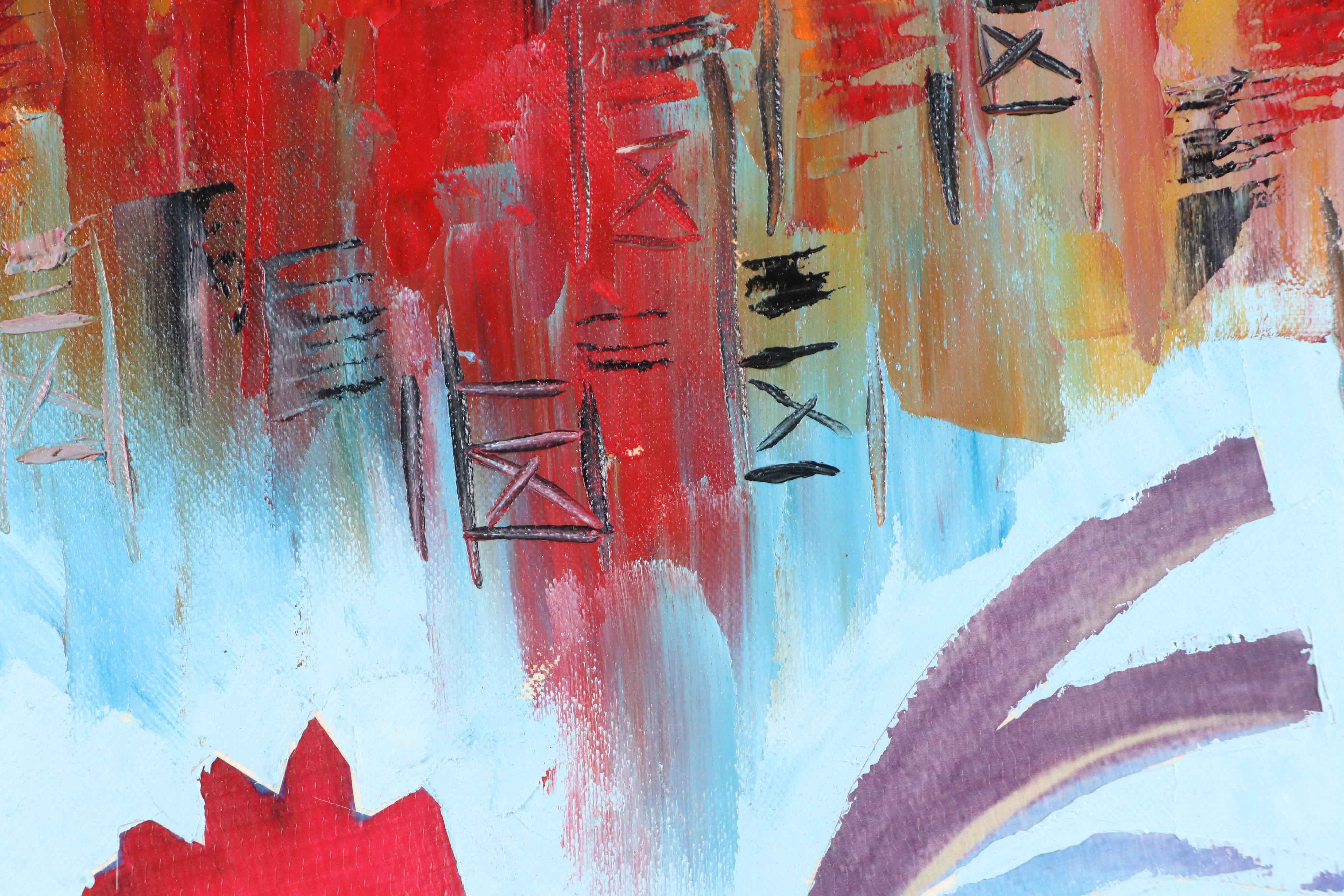 Bayo Ogundele Mixed Media Collage of Rooster, 2005