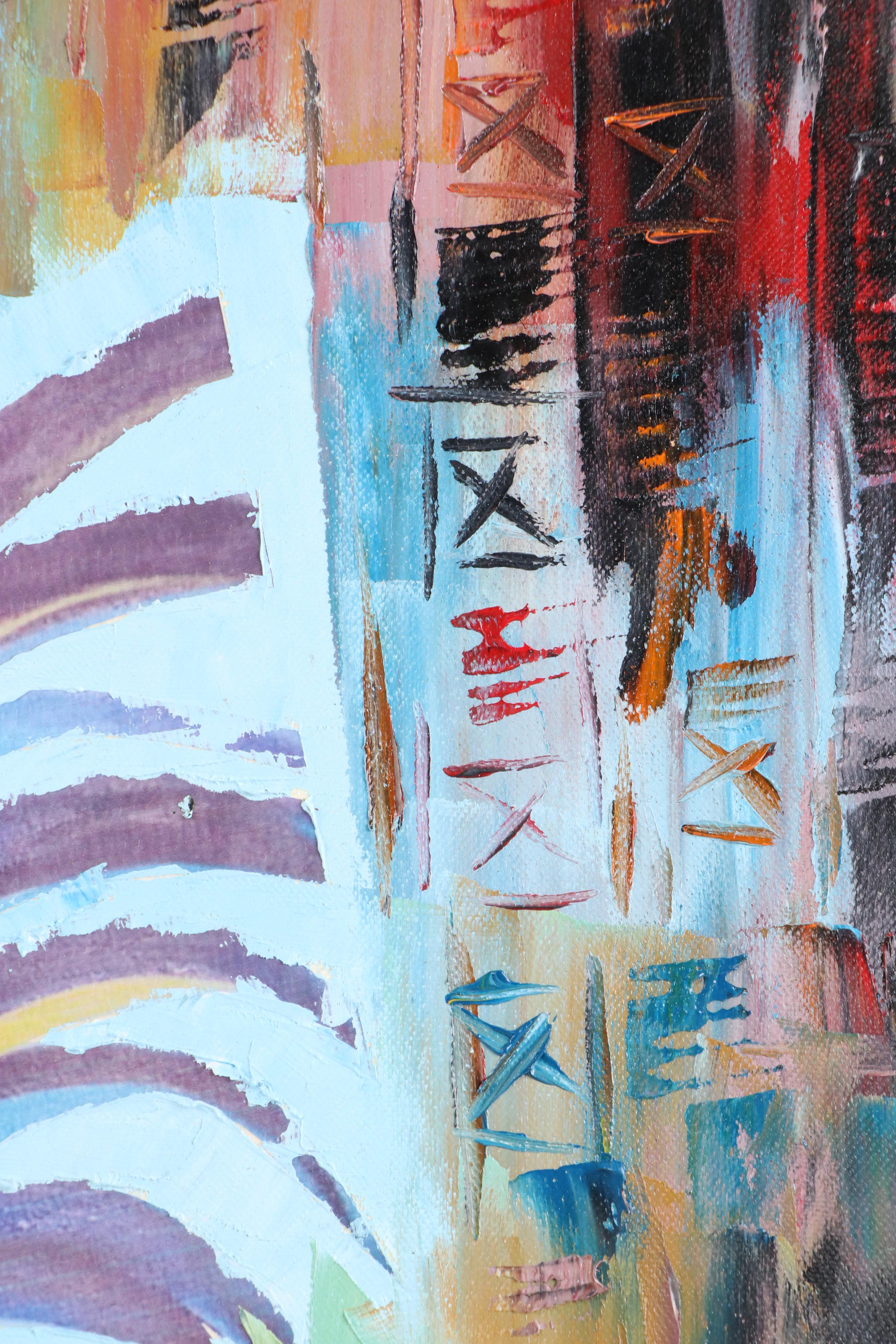 Bayo Ogundele Mixed Media Collage of Rooster, 2005