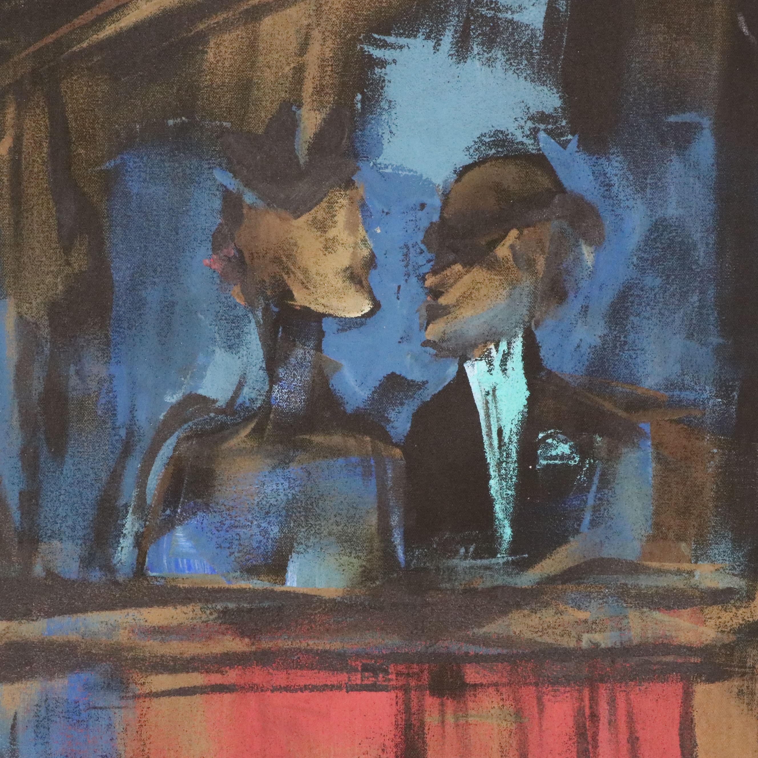 Oil Painting Triptych of Early Moulin Rouge Cabaret Dancer, 21st Century