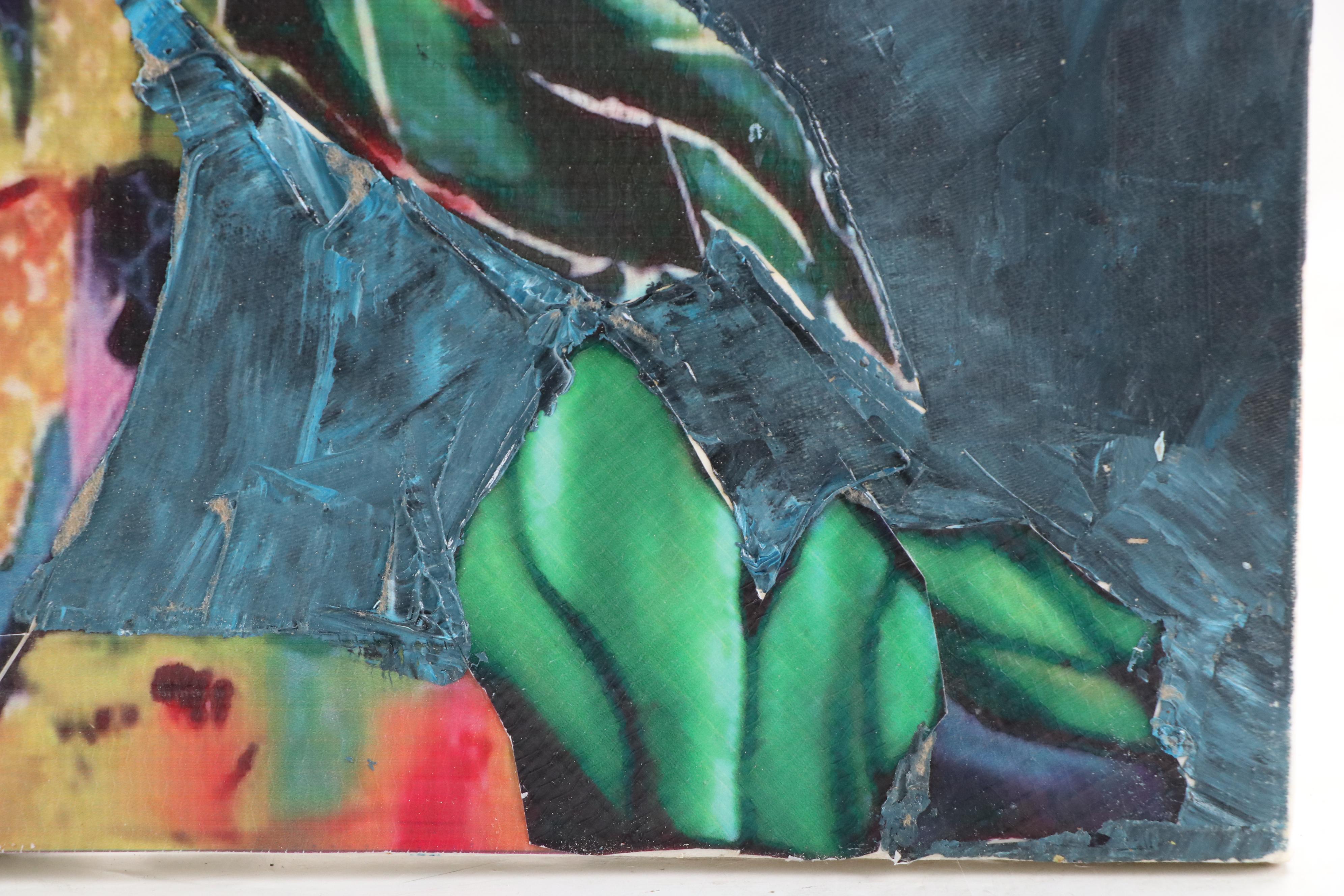 Bayo Ogundele Floral Still Life Mixed Media Collage, 2025