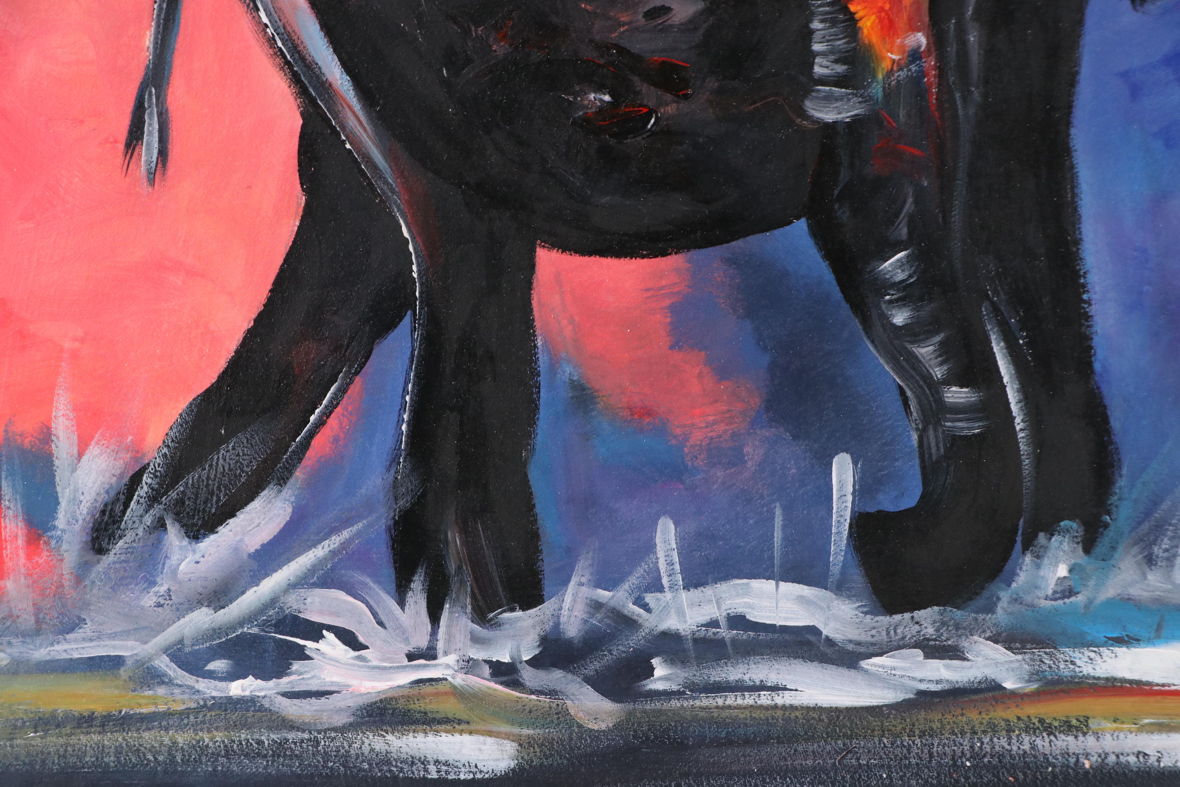 Bayo Ogundele Stylized Oil Painting "Elephant," 2025