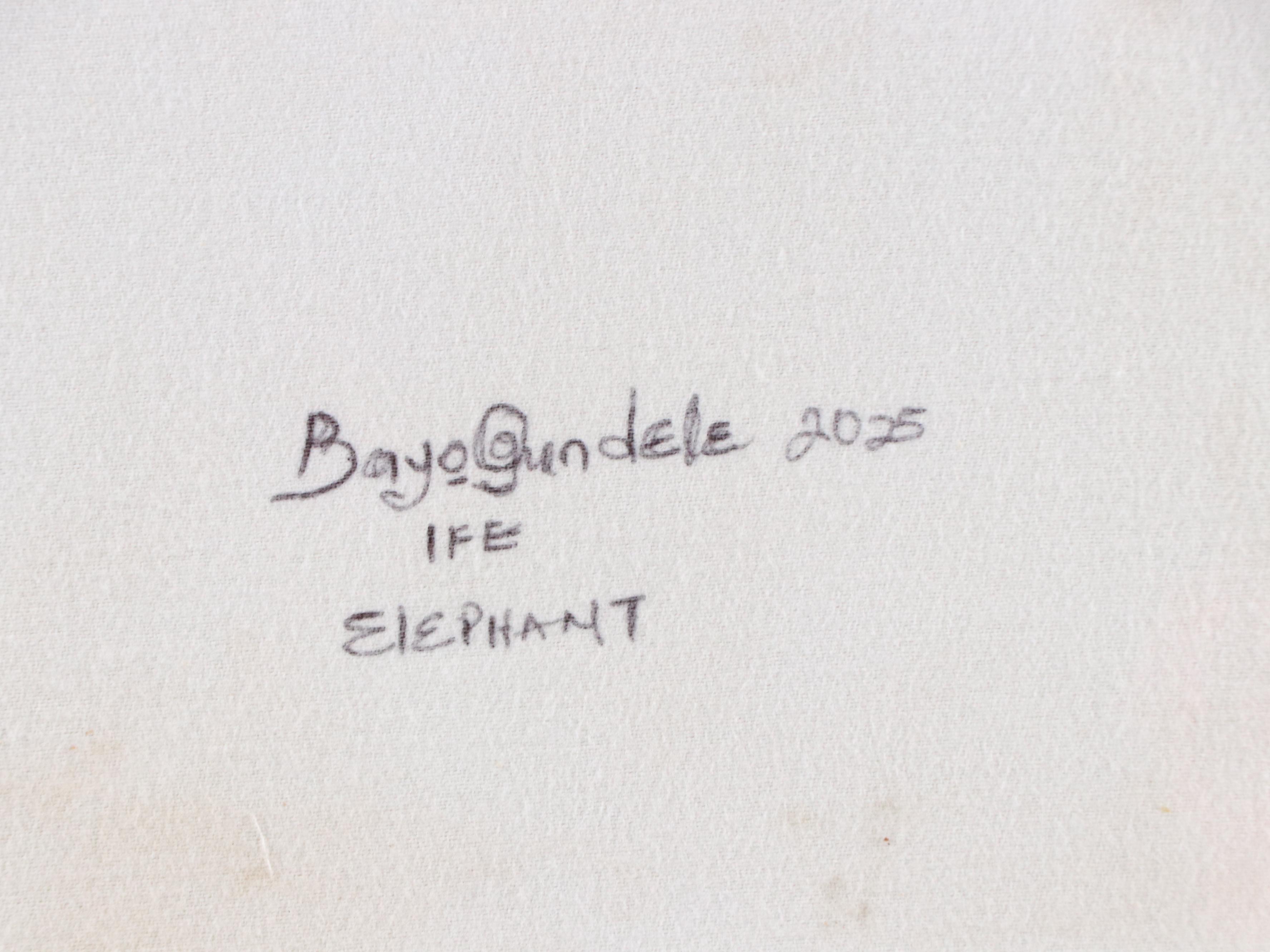 Bayo Ogundele Stylized Oil Painting "Elephant," 2025
