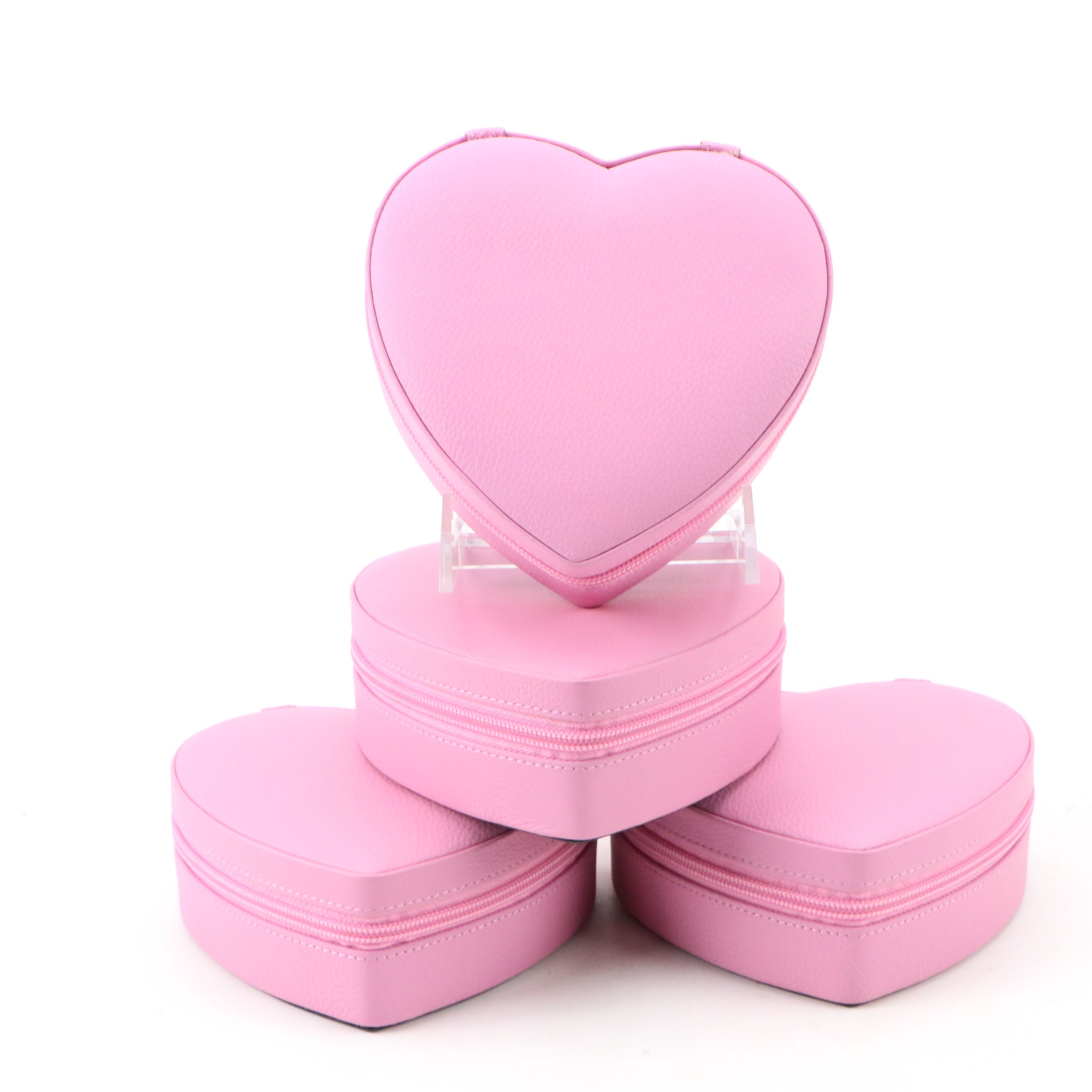 Rowallan Pink Leather Heart Jewelry Cases