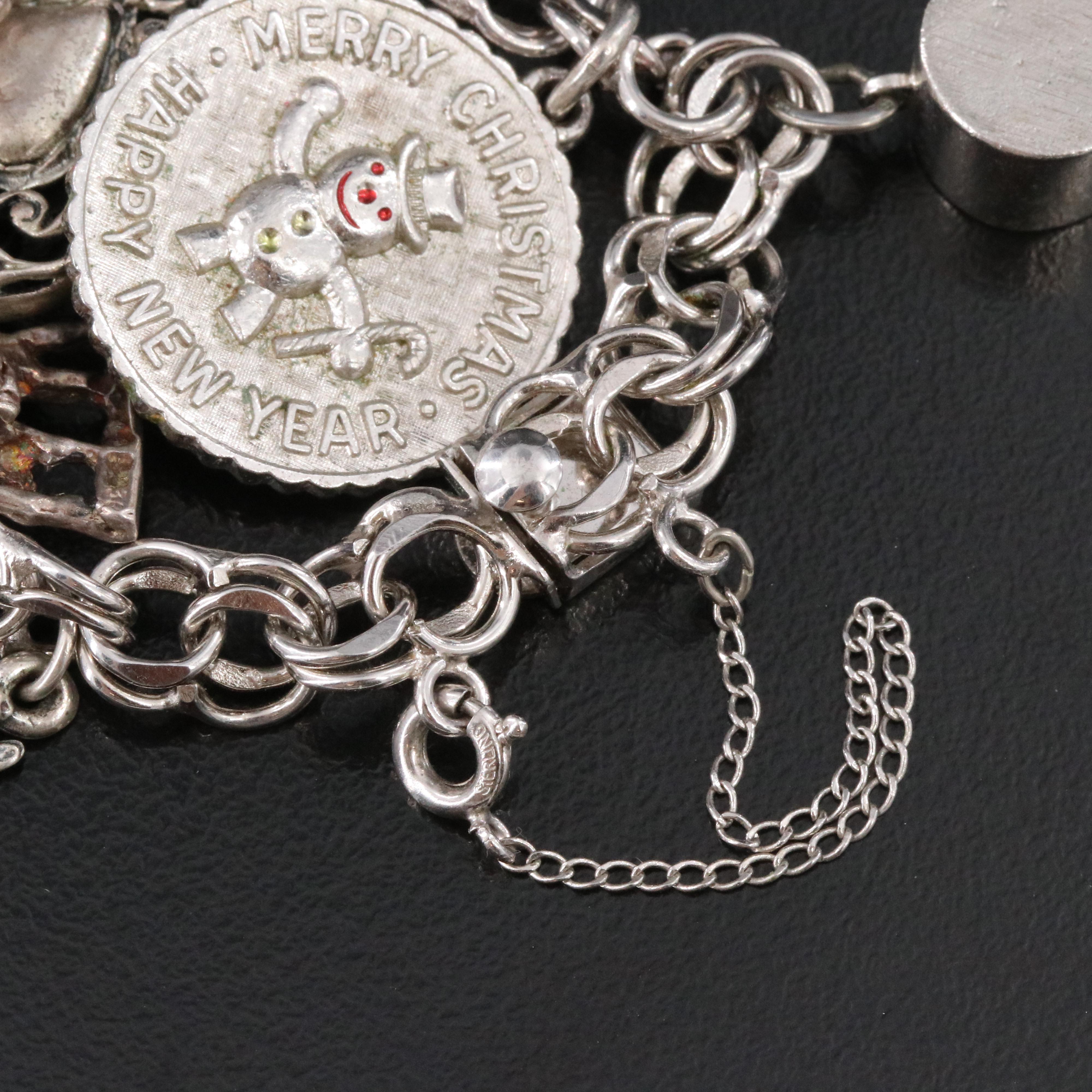 Vintage Sterling Charm Bracelet Featuring Disney Minnie Mouse