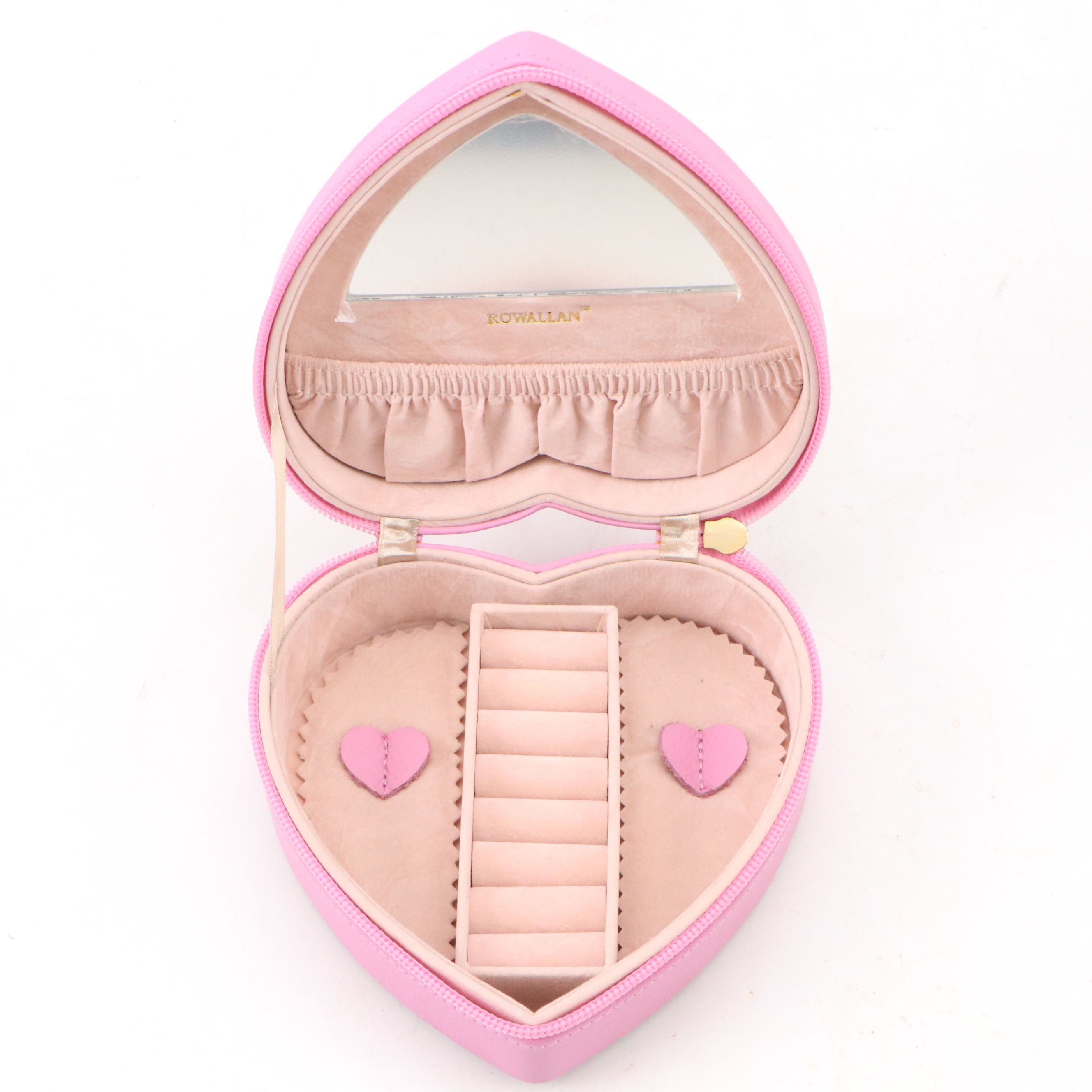 Rowallan Pink Leather Heart Jewelry Cases