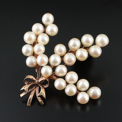 14K Pearl Floral Brooch 14K Pearl Floral Brooch