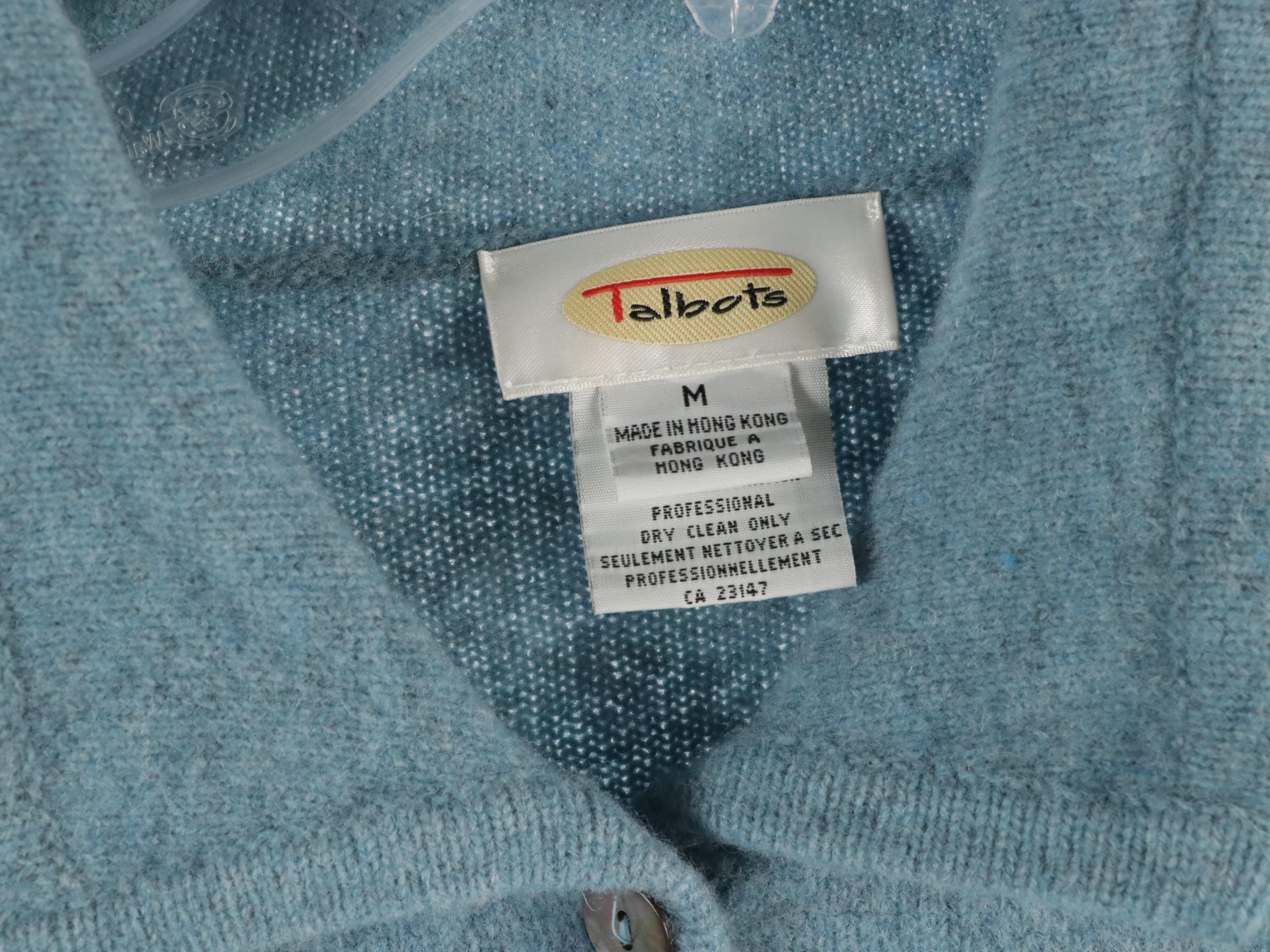 Skea Zip Vest, Icelandic Designs, Peruvian & Talbots Cardigans, and Snow Bibs