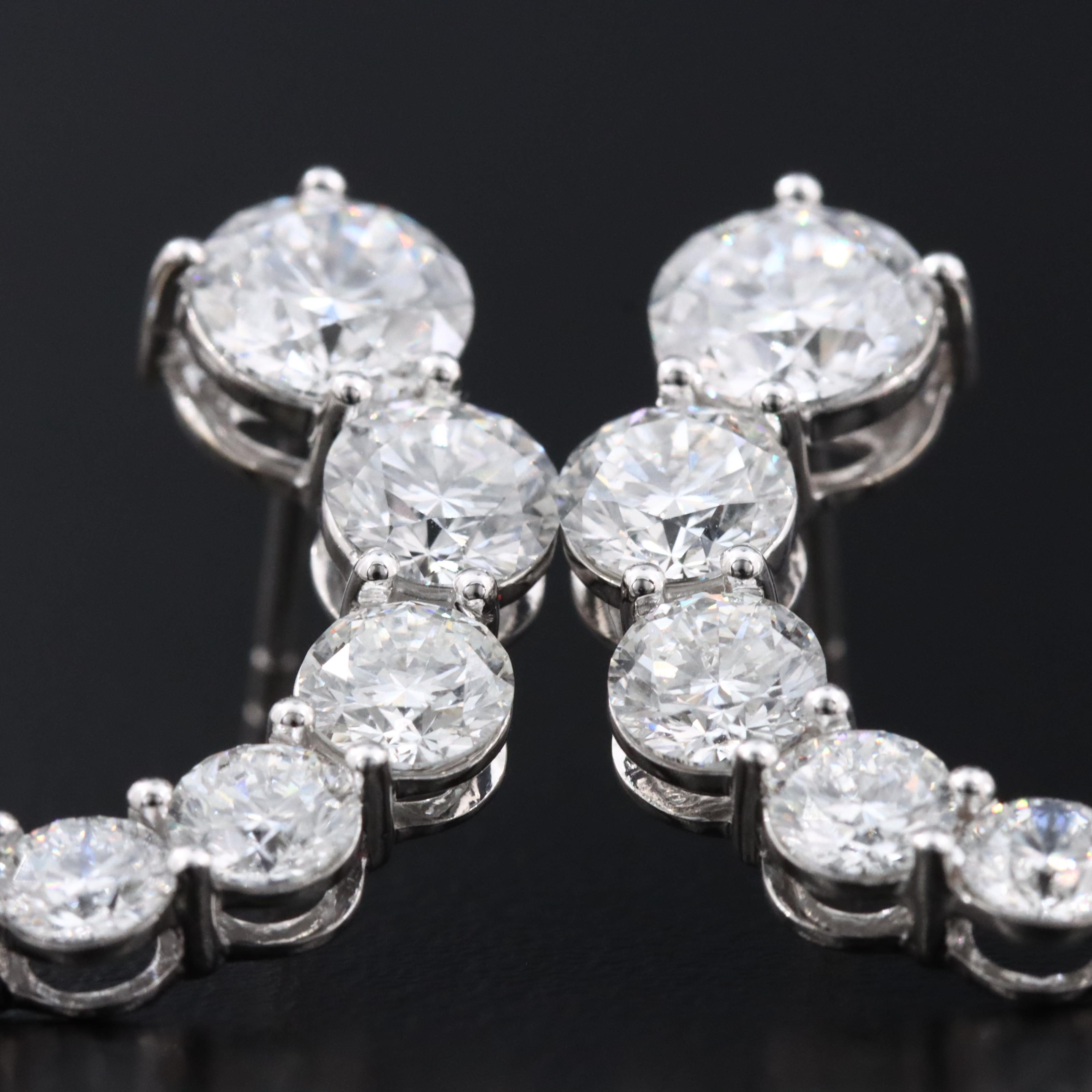 14K 5.31 CTW Lab Grown Diamond Graduated Earrings