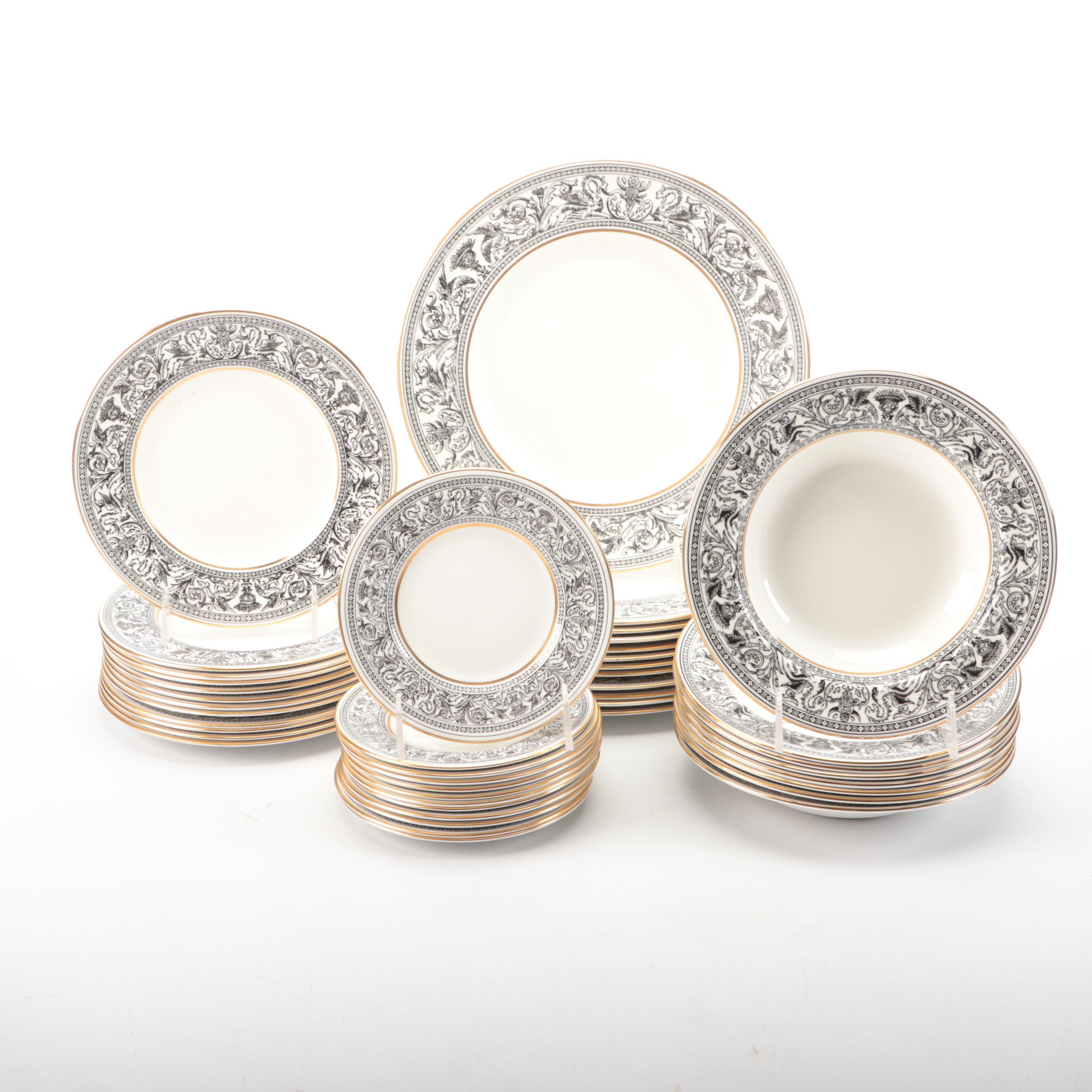 Wedgwood "Florentine Black" Bone China Dinnerware and Serving Pieces