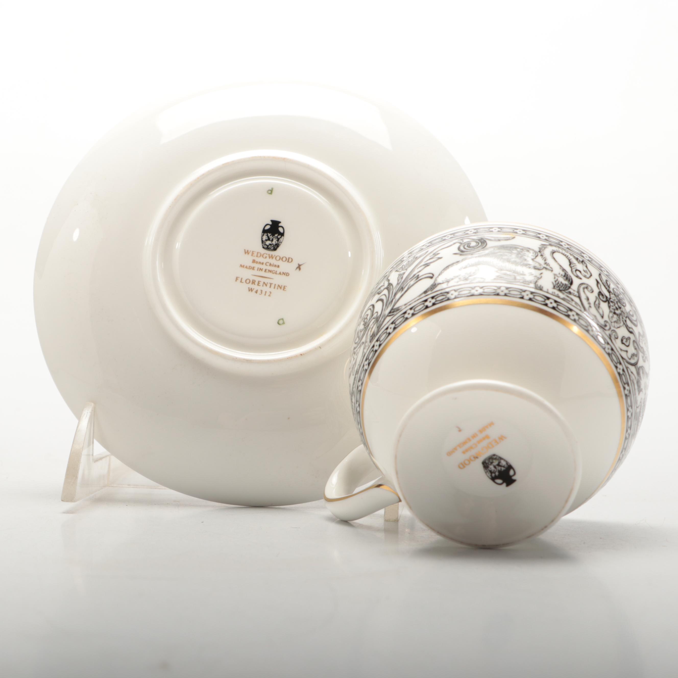 Wedgwood "Florentine Black" Bone China Dinnerware and Serving Pieces