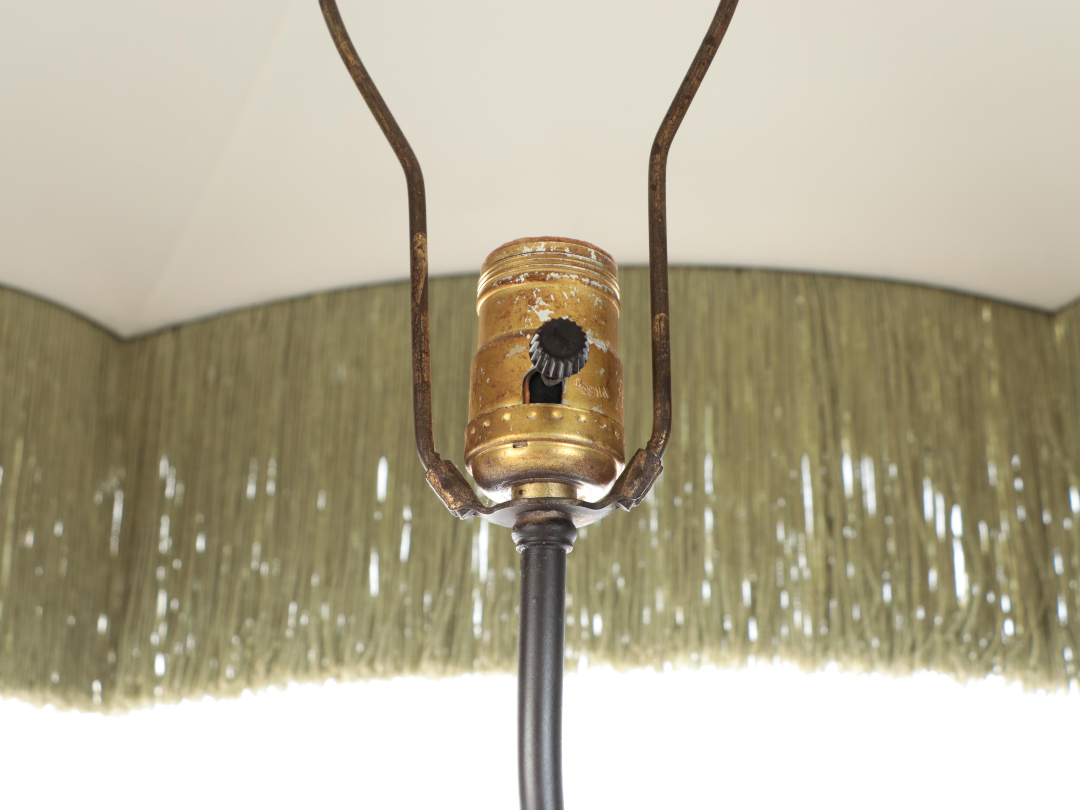 Bronzed Metal Satyr & Dryad Lamps After L&F Moreau with Victorian Square Shades