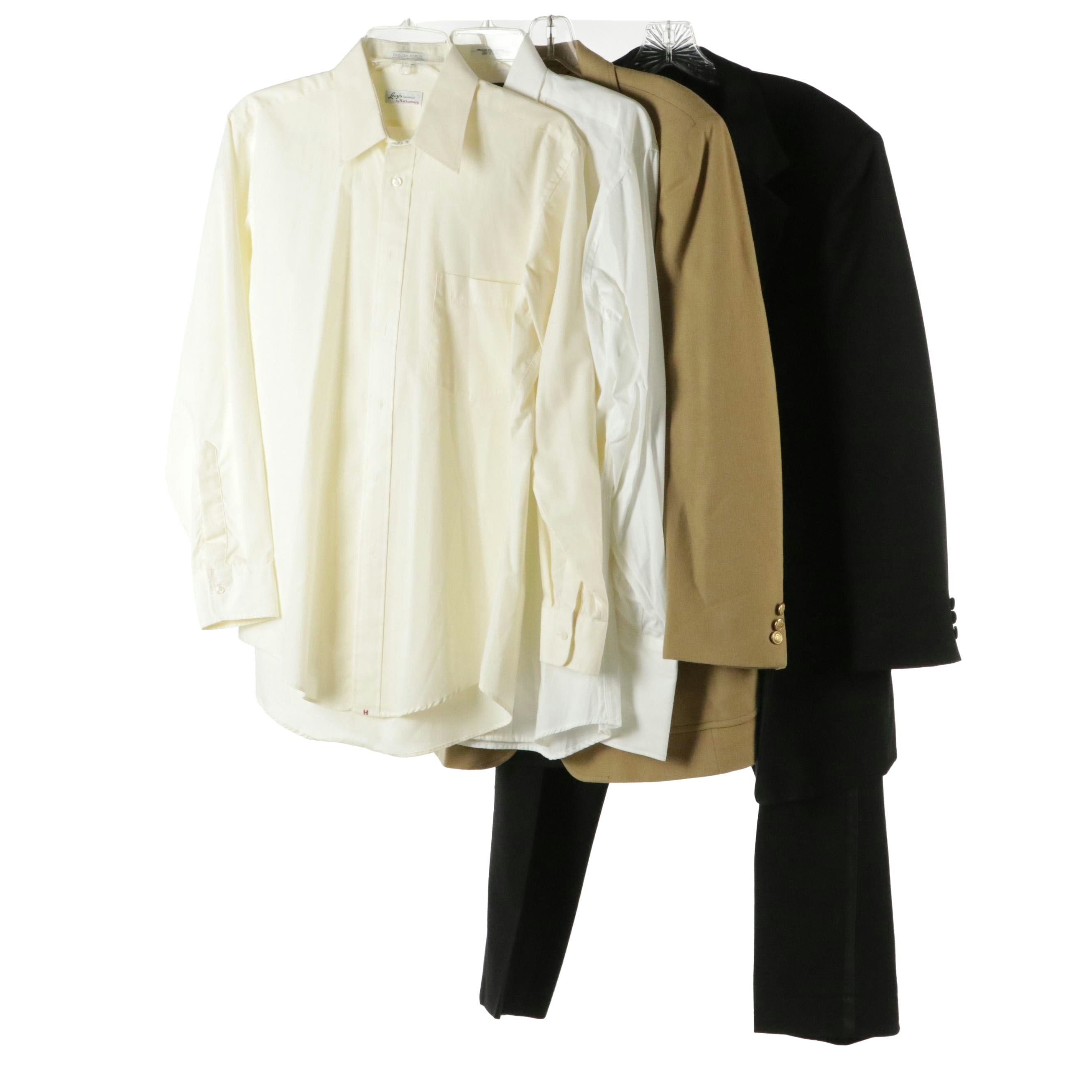 Men's Adolfo Pleated Cotton Tuxedo Shirt, Lord West Black Wool Suit, and More