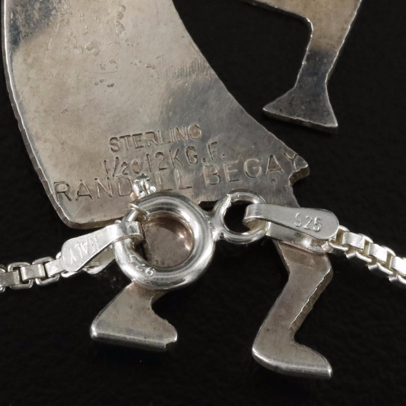 Randall Begay Sterling Kokopelli Pendant with Gold-Filled Accent