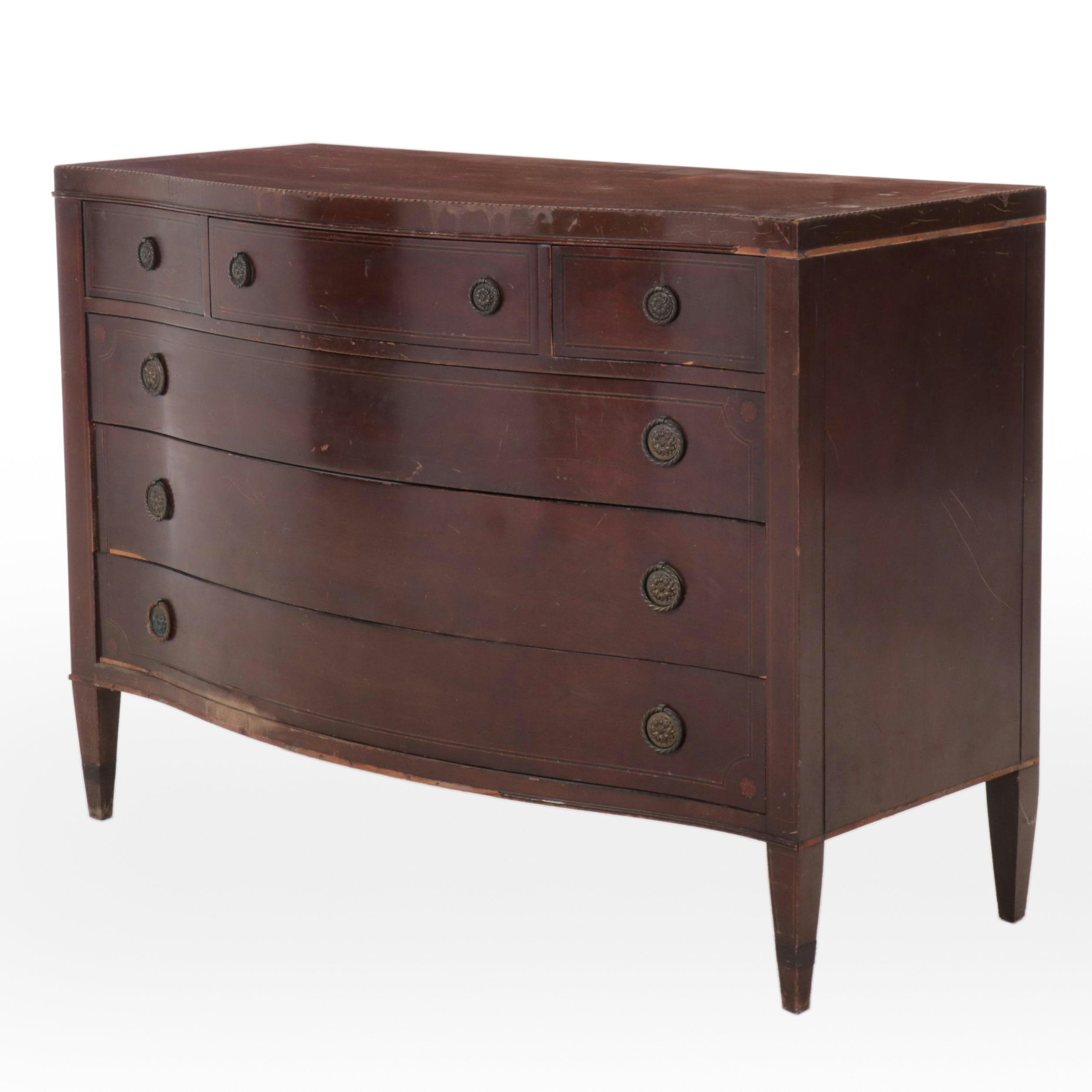 Mahogany Bow-Front Dresser, Early to Mid-20th Century