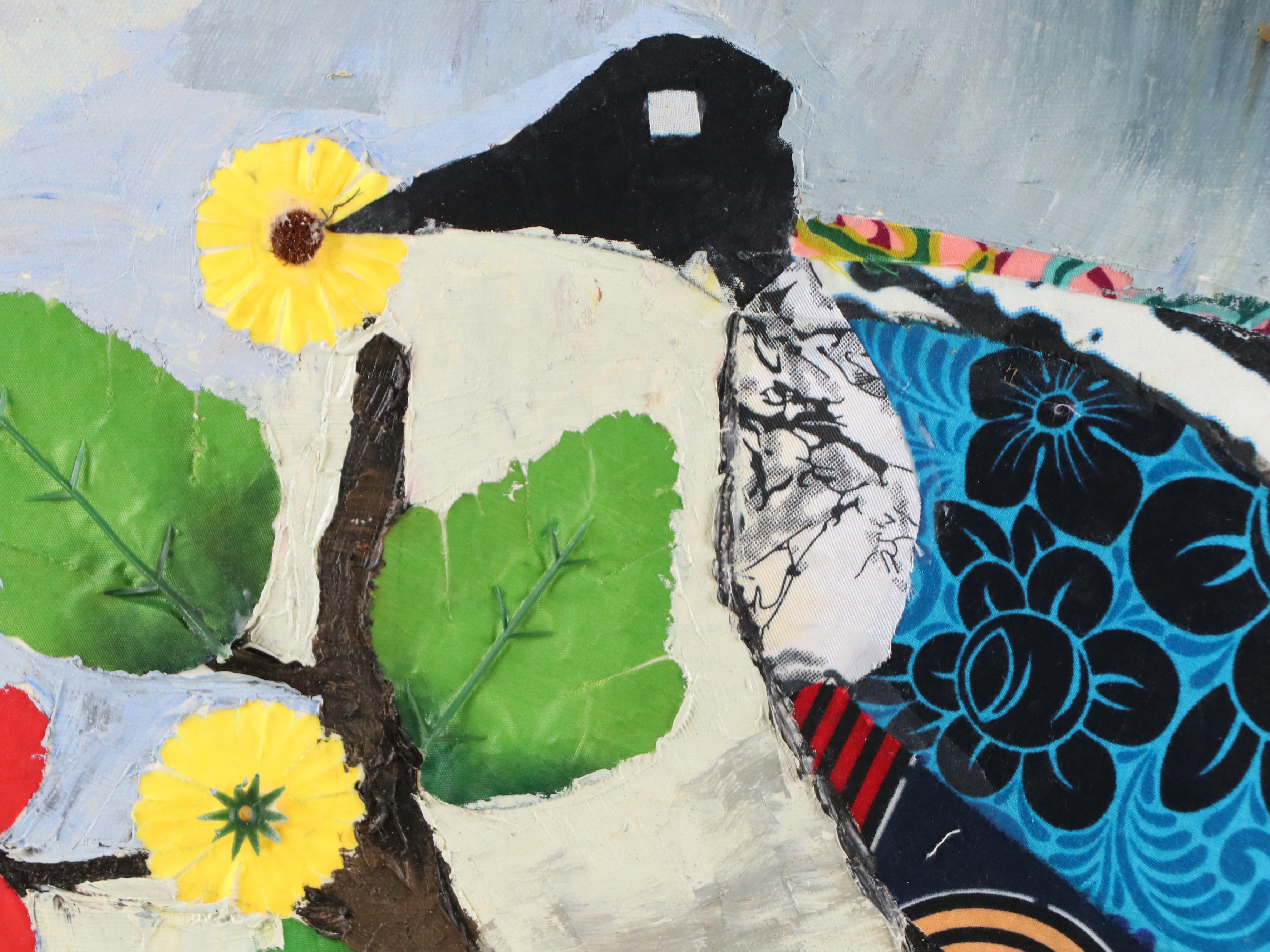 Bayo Ogundele Mixed Media Collage "Bird," 2025