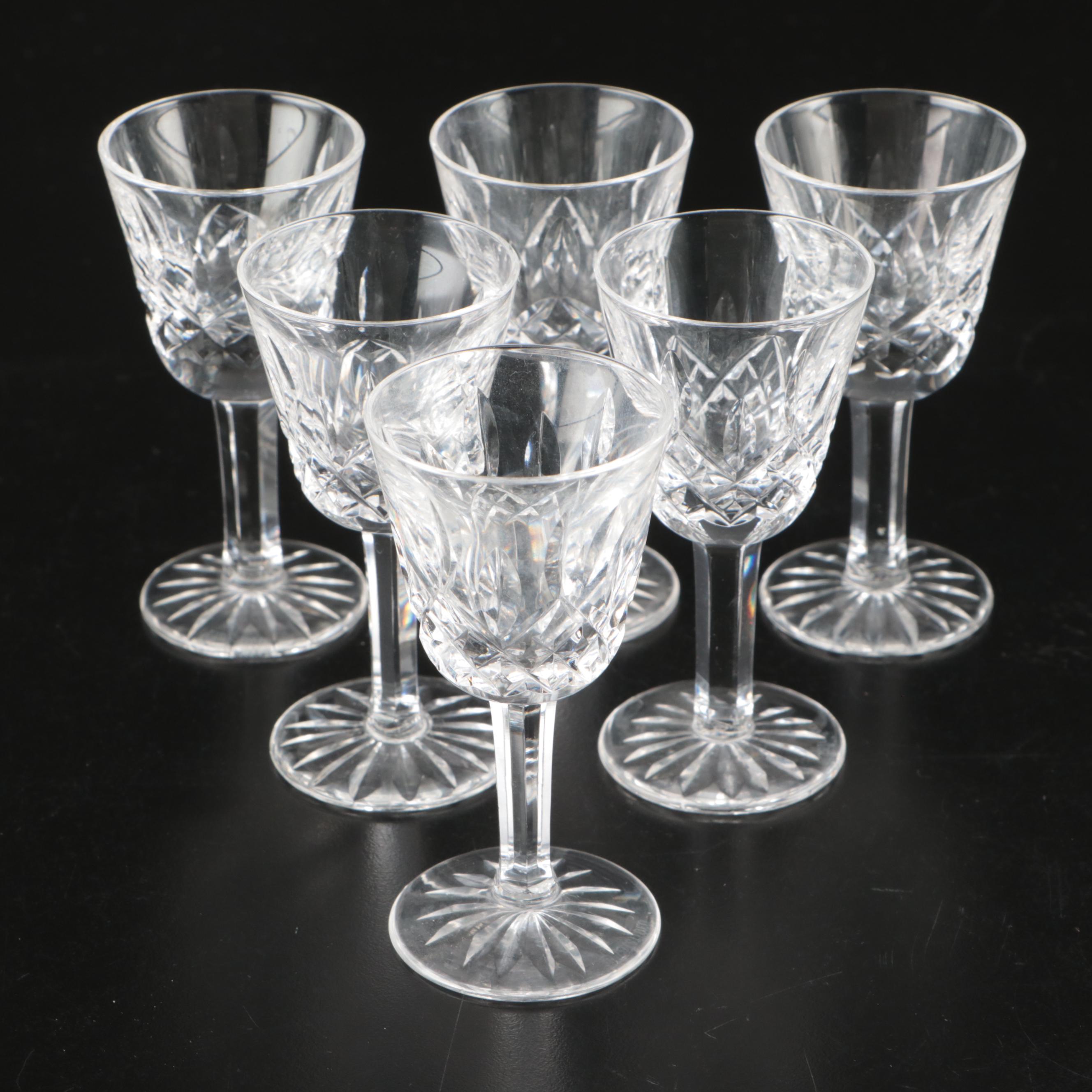 Waterford "Alana" Crystal Decanter with "Lismore" Liquor Cocktail Glasses