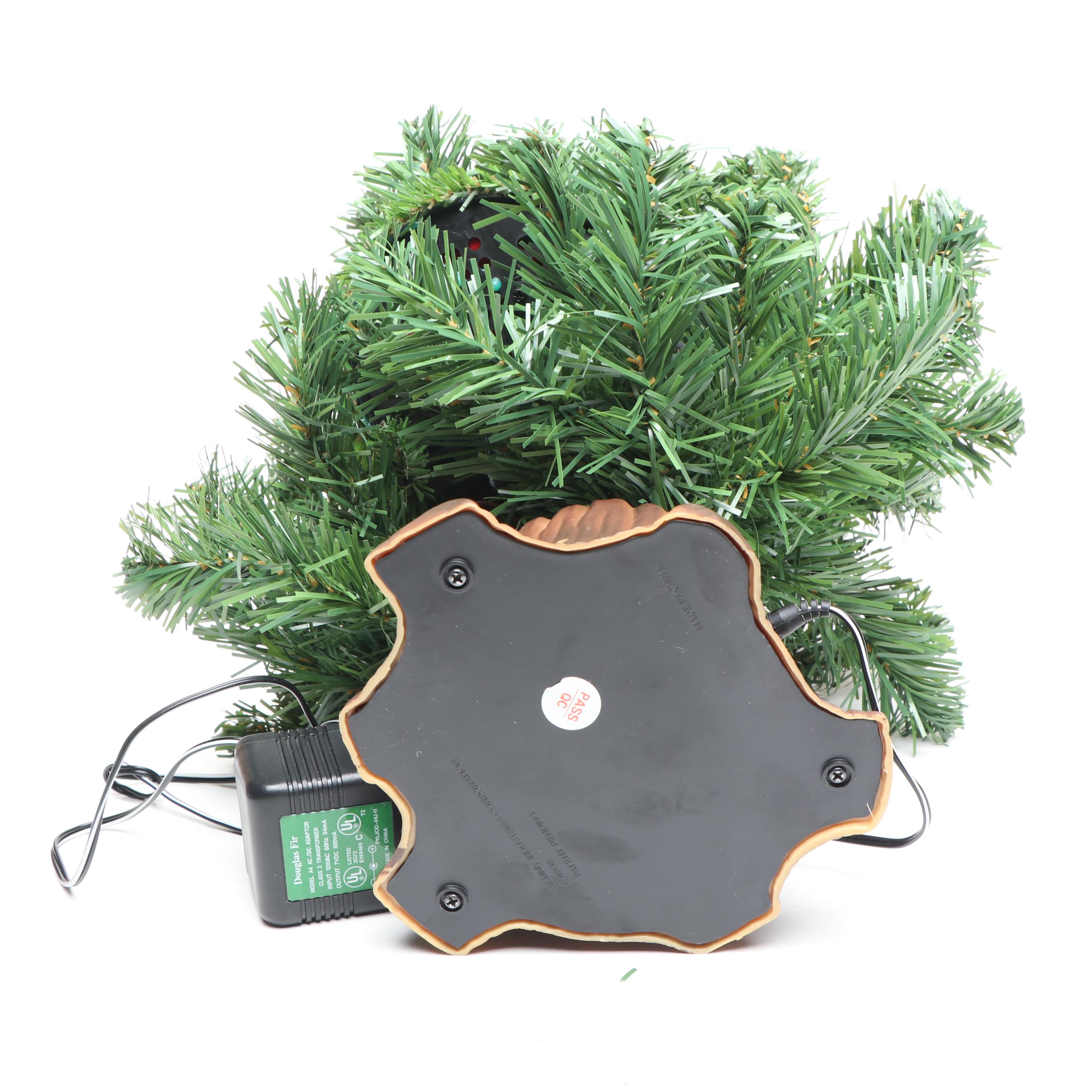 Santa and Douglas Fir Animatronic Christmas Decorations