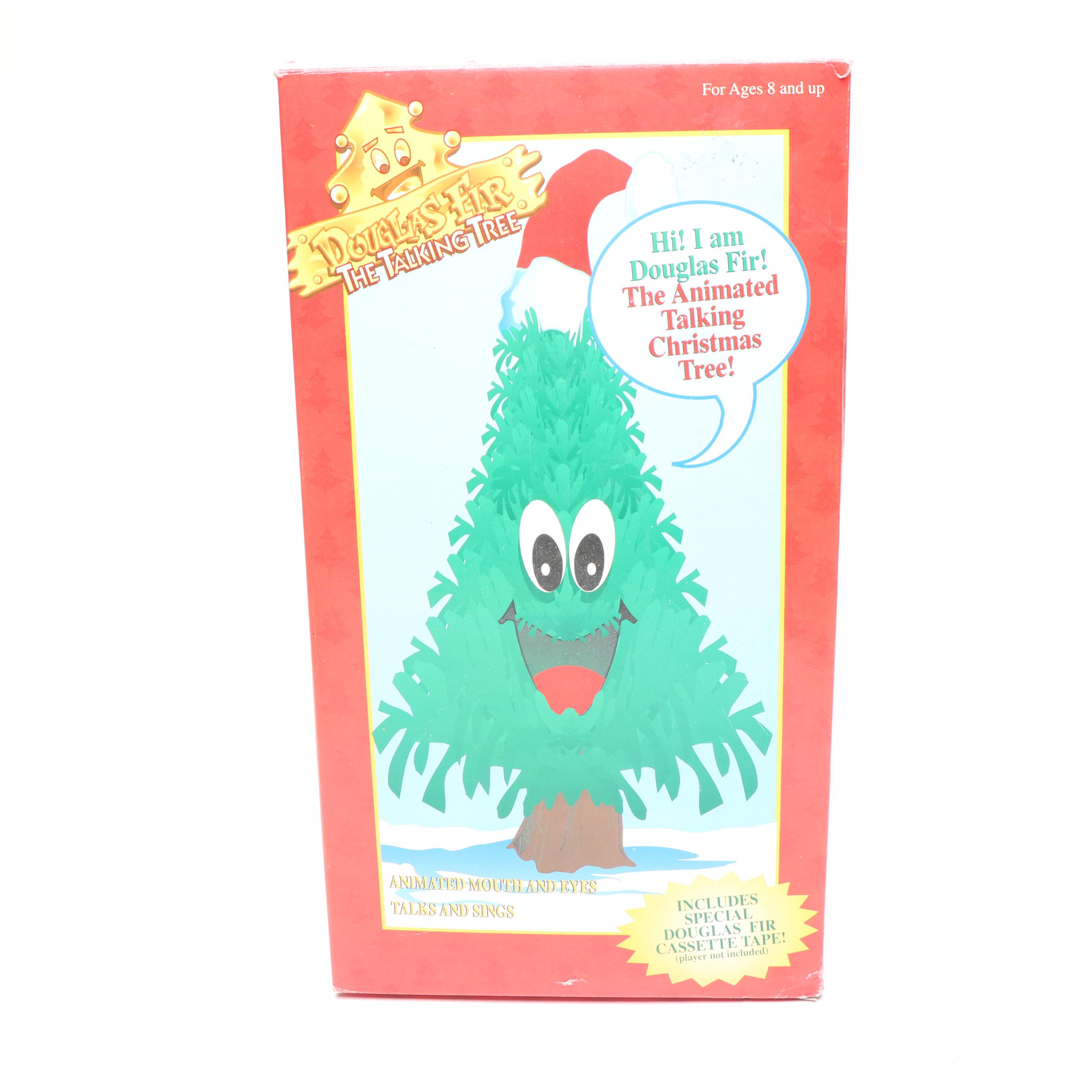 Santa and Douglas Fir Animatronic Christmas Decorations