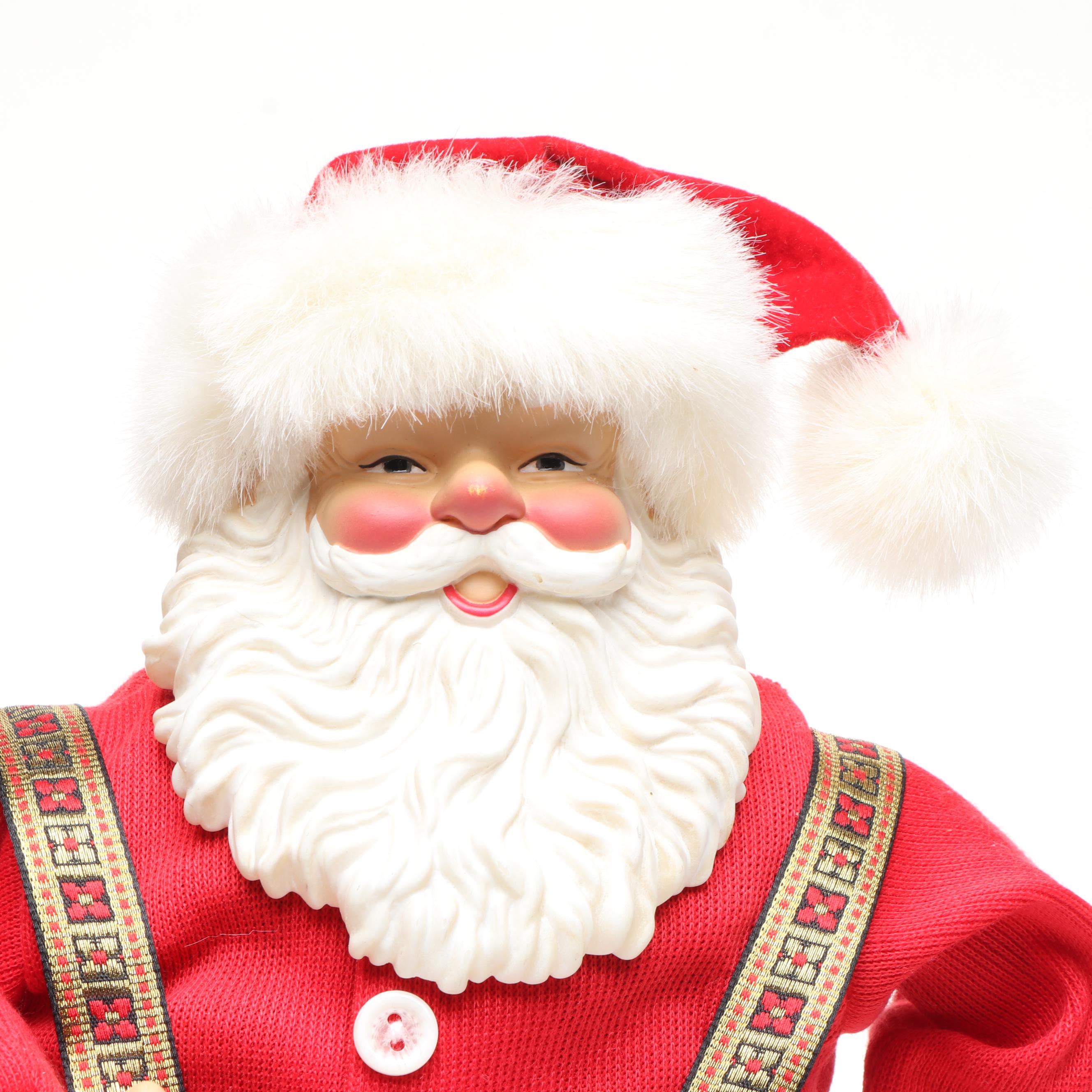 Santa and Douglas Fir Animatronic Christmas Decorations