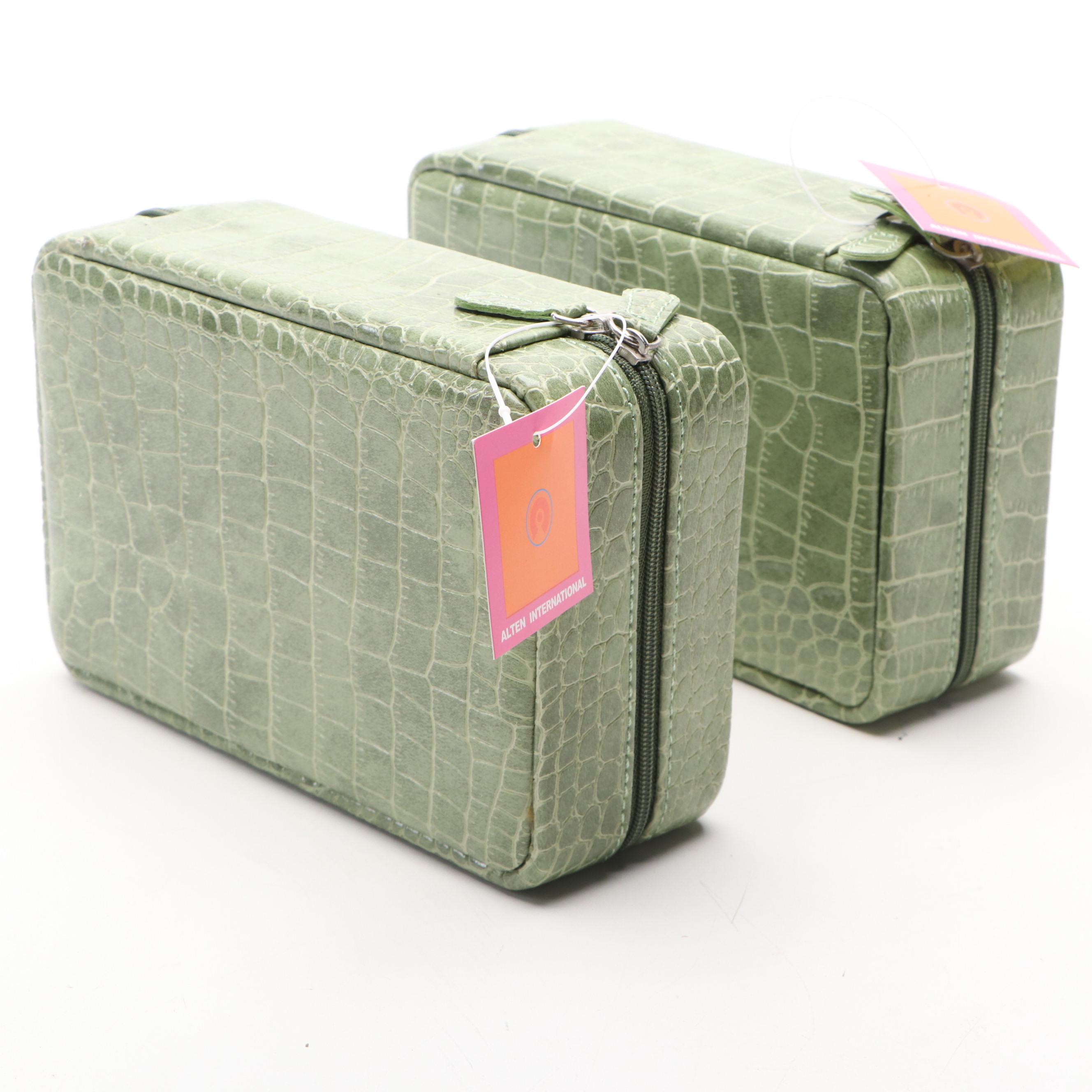 Alten International Faux Crocodile Embossed Jewelry Cases
