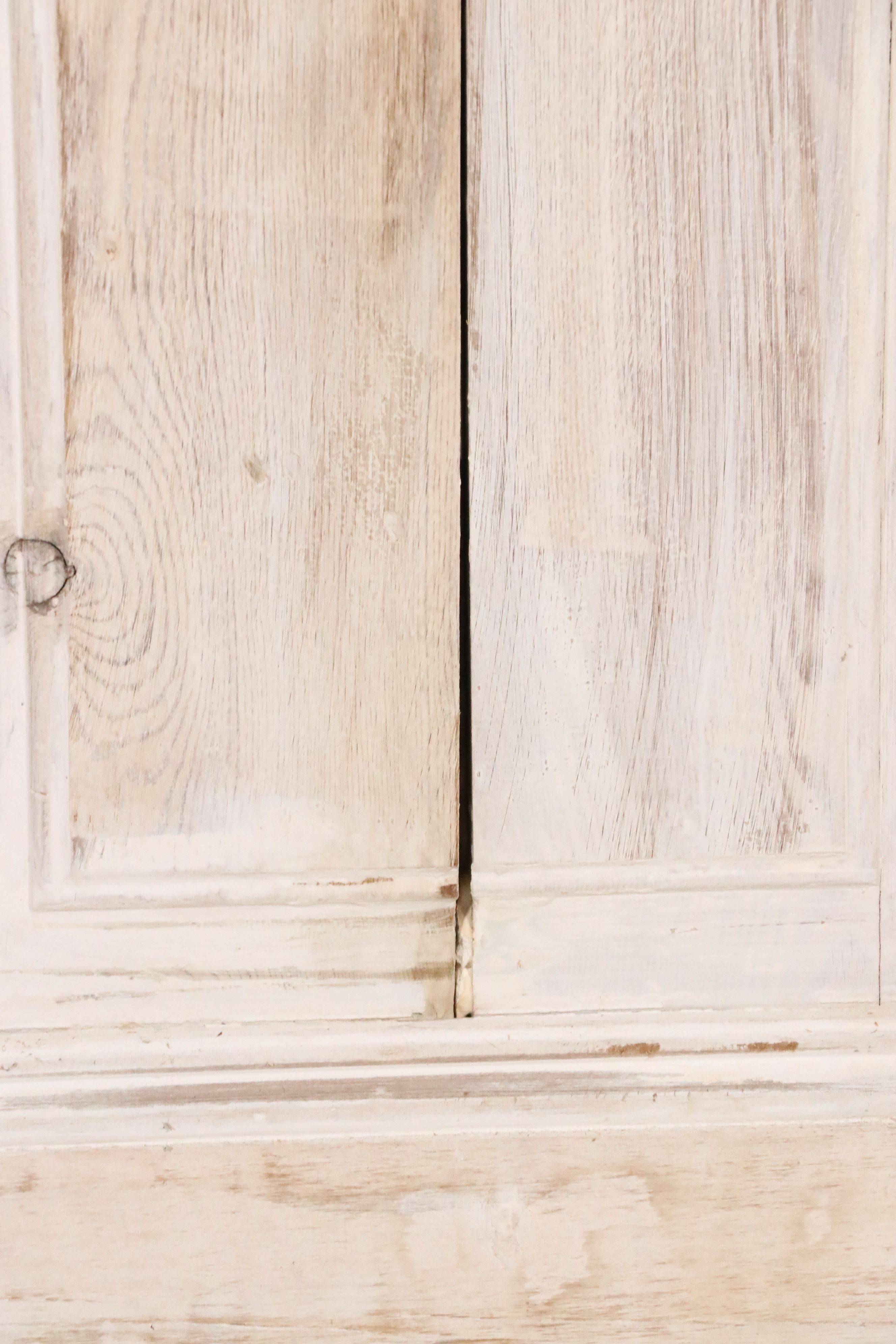 Pair of Architectural Salvage Limed Wood Door Panels