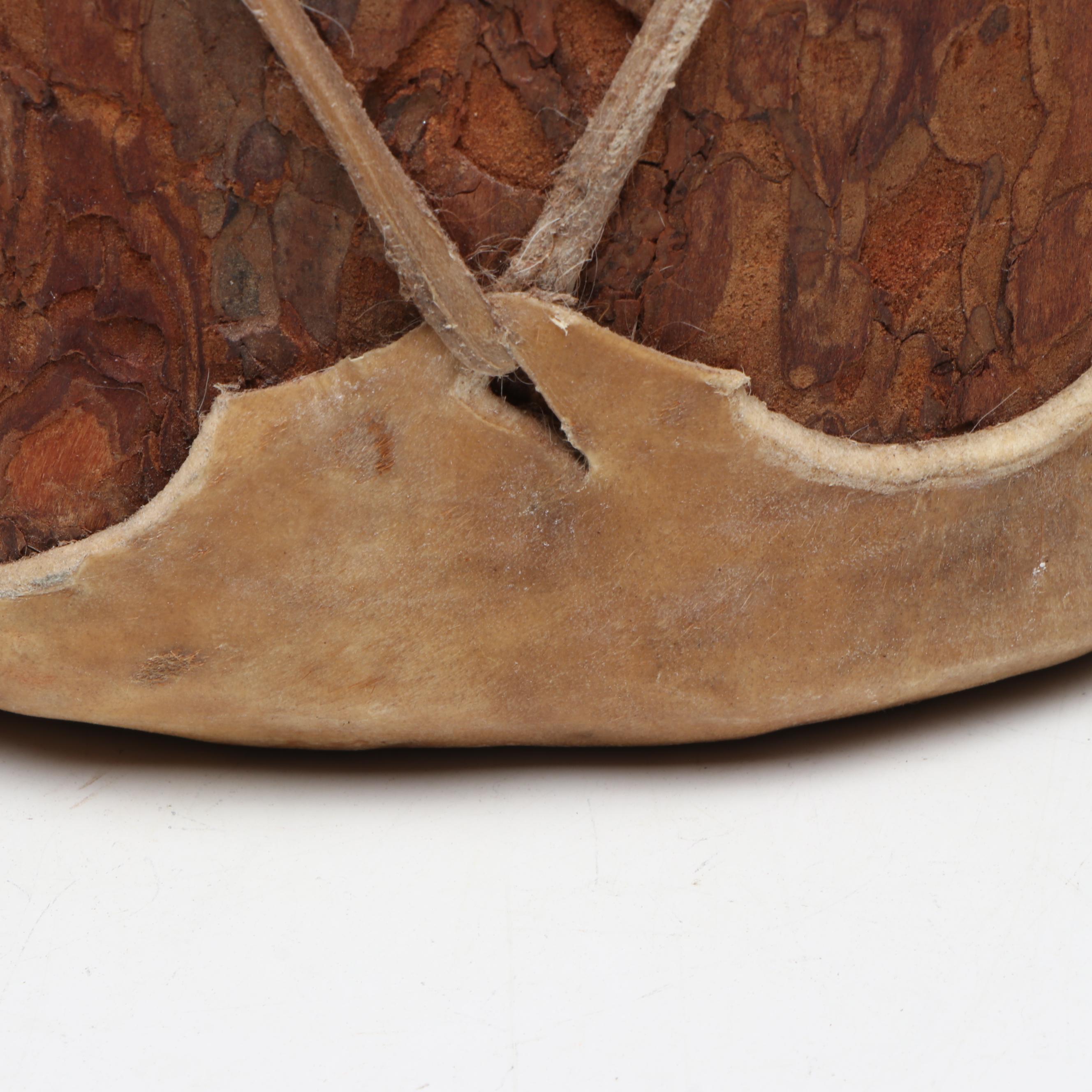 Native American Style Hide Wrapped Rough Pine Wood Drum with Stick