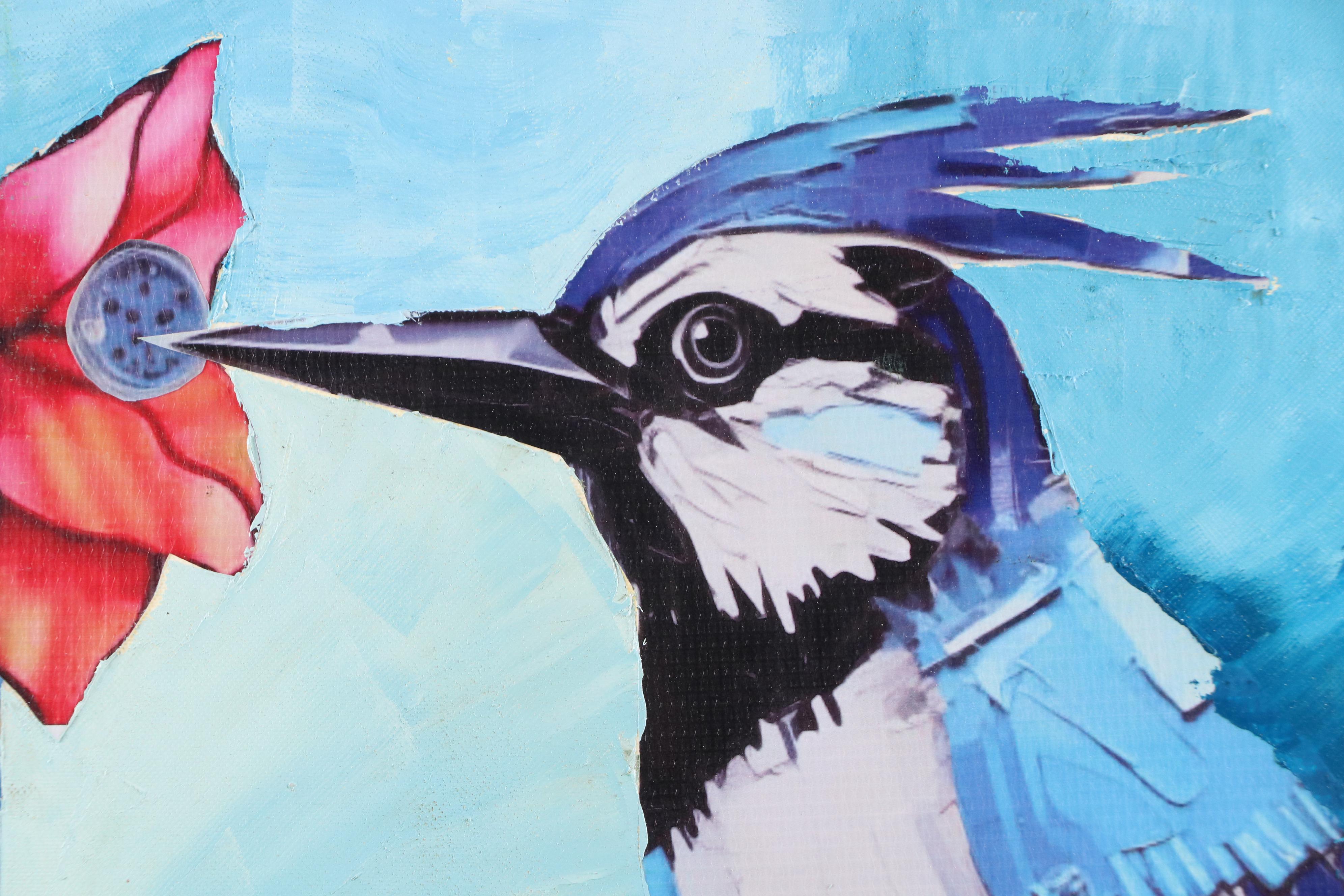 Bayo Ogundele Mixed Media Collage of Bird, 2025