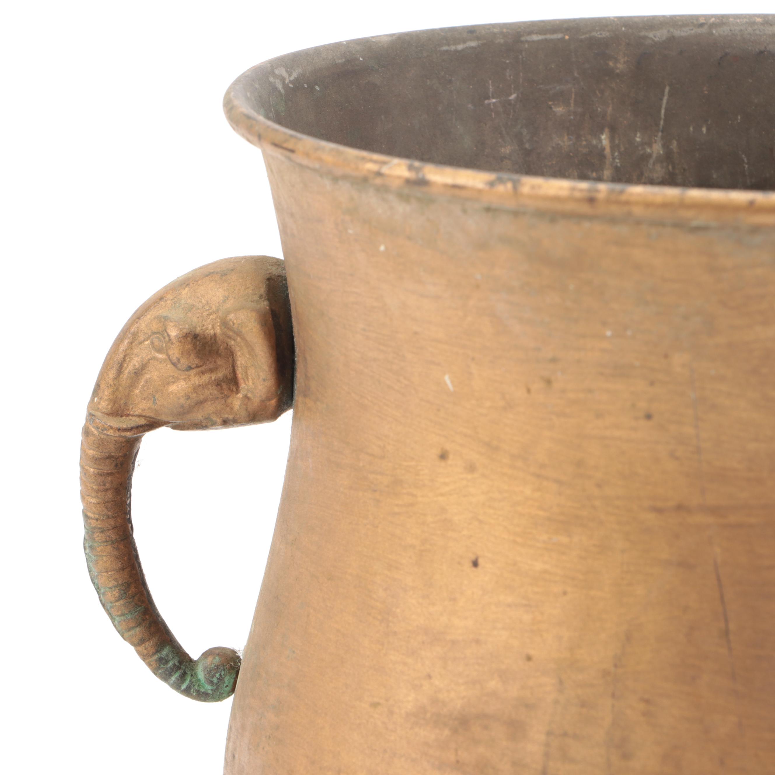 Brass Planters, Bowls, Kettle and Candlesticks