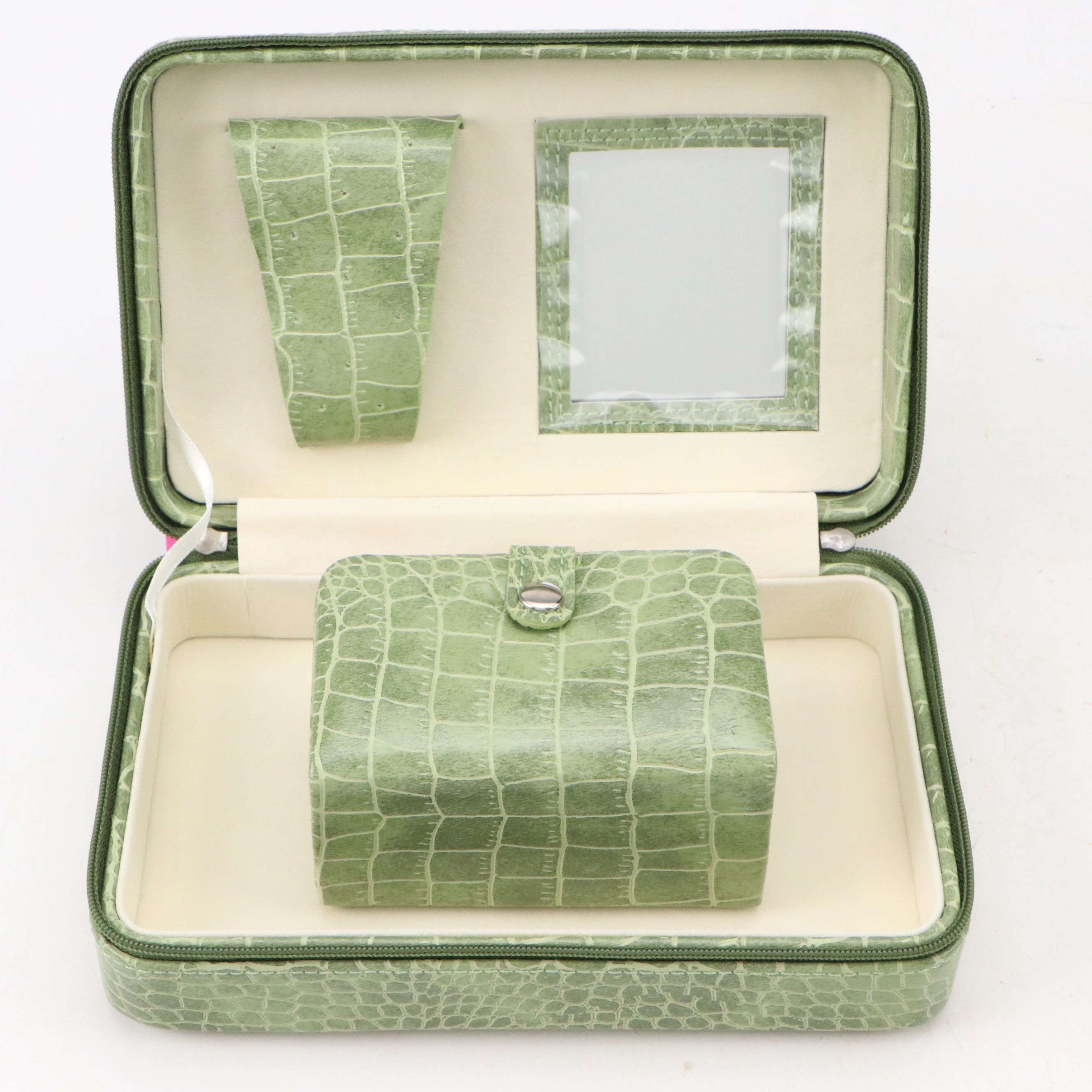 Alten International Faux Crocodile Embossed Jewelry Cases