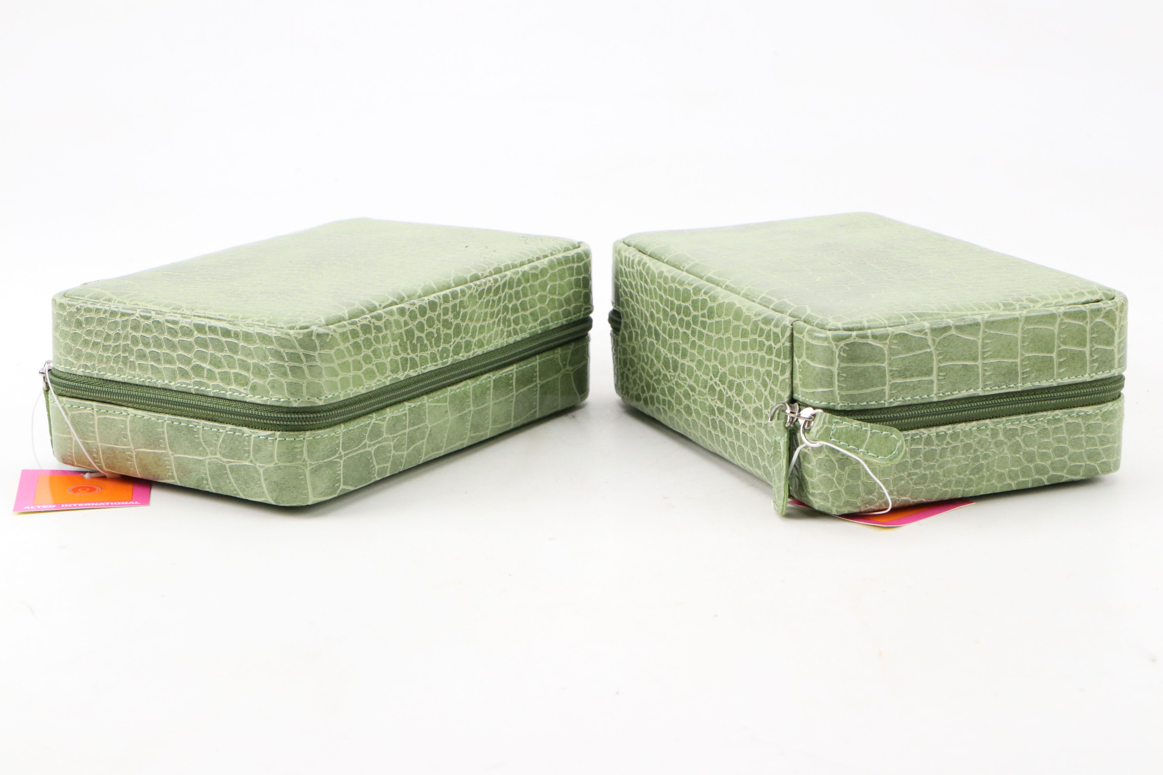 Alten International Faux Crocodile Embossed Jewelry Cases