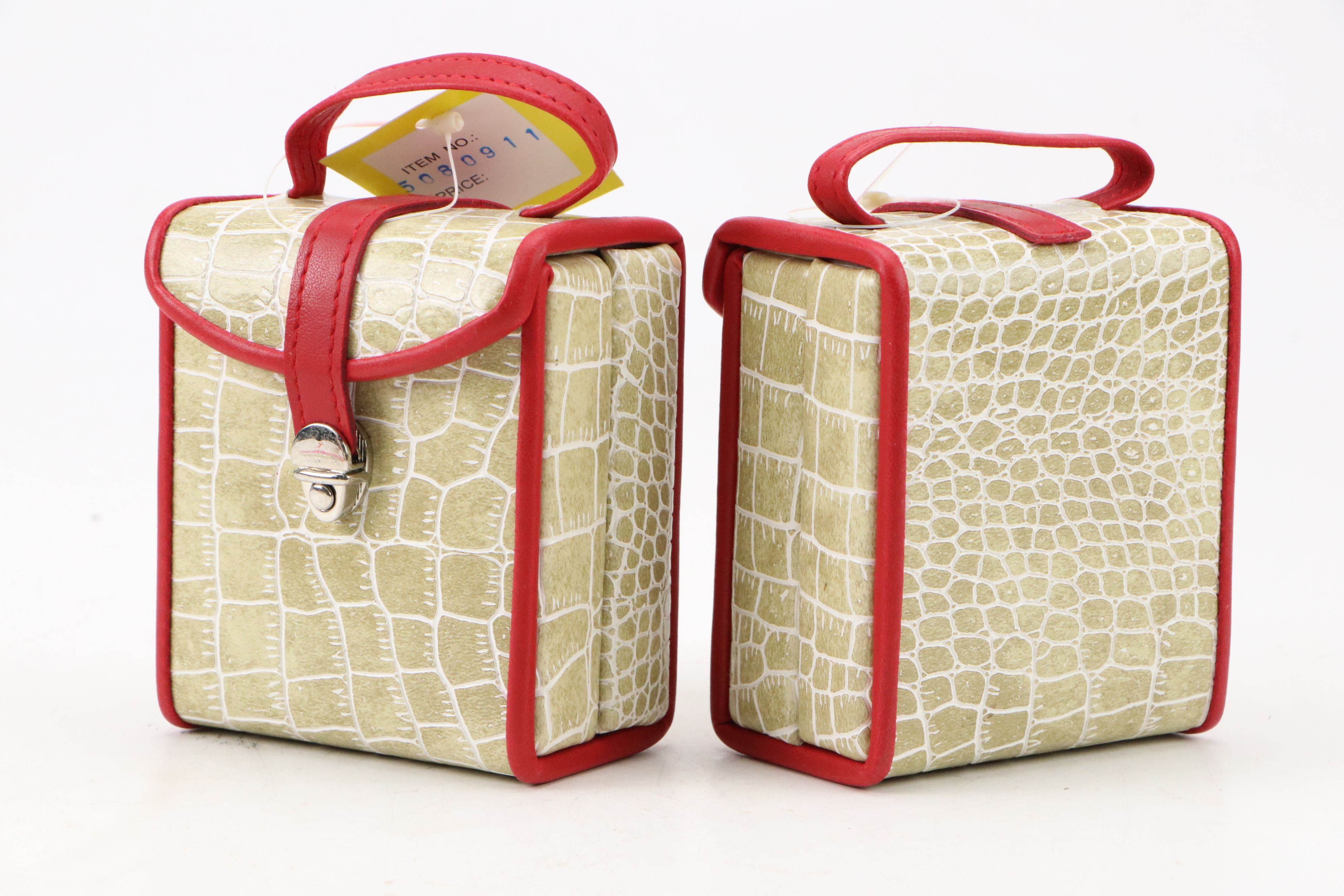 Alten International Faux Crocodile Embossed Jewelry Cases