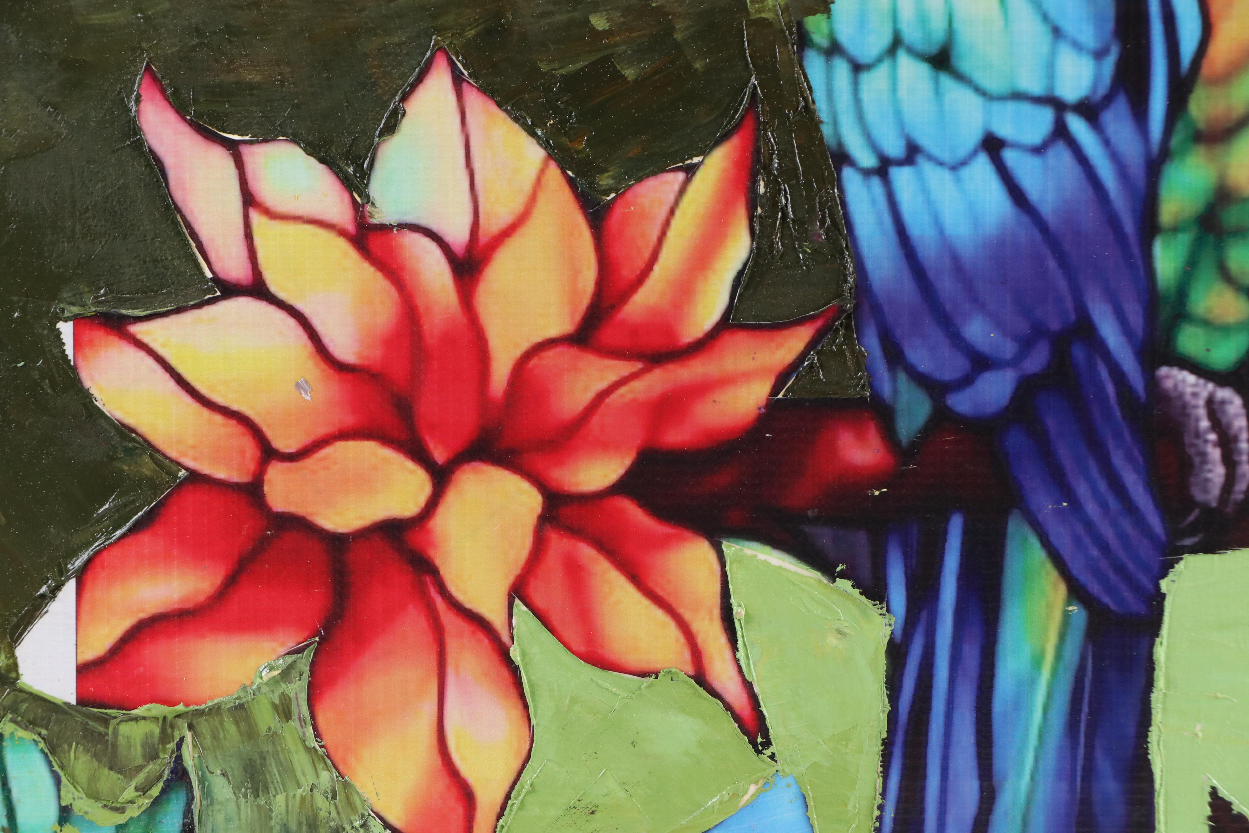 Bayo Ogundele Mixed Media Collage of Parrot, 2025