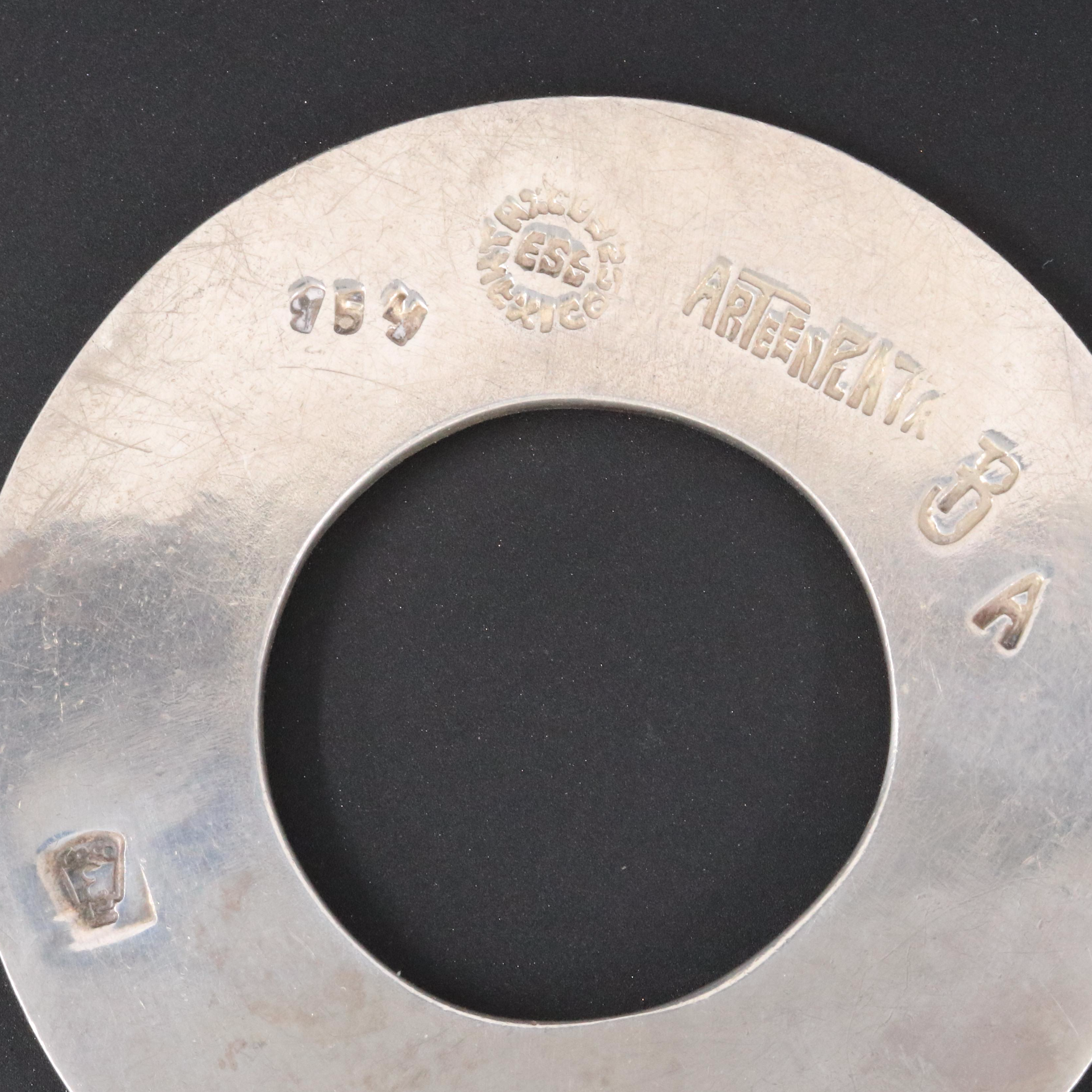 Vintage Arte en Plata Mexican Sterling Silver Turquoise Pendant