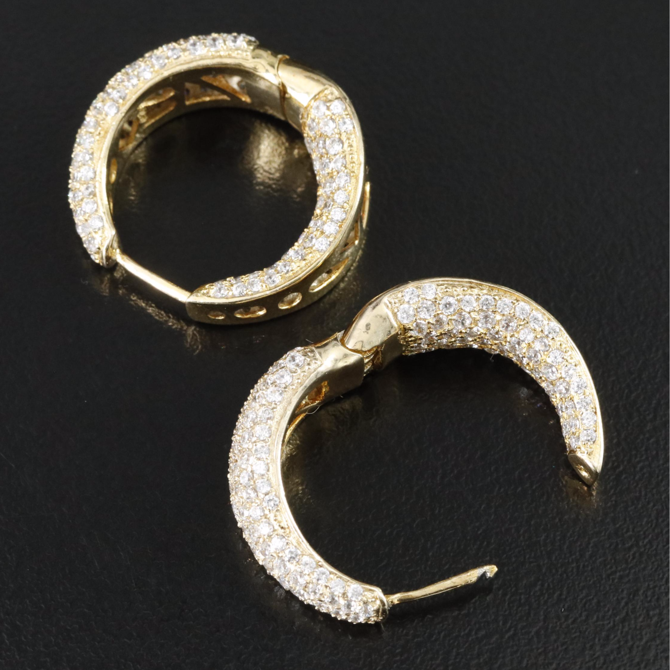Sterling CZ Inside-Out Hoop Earrings