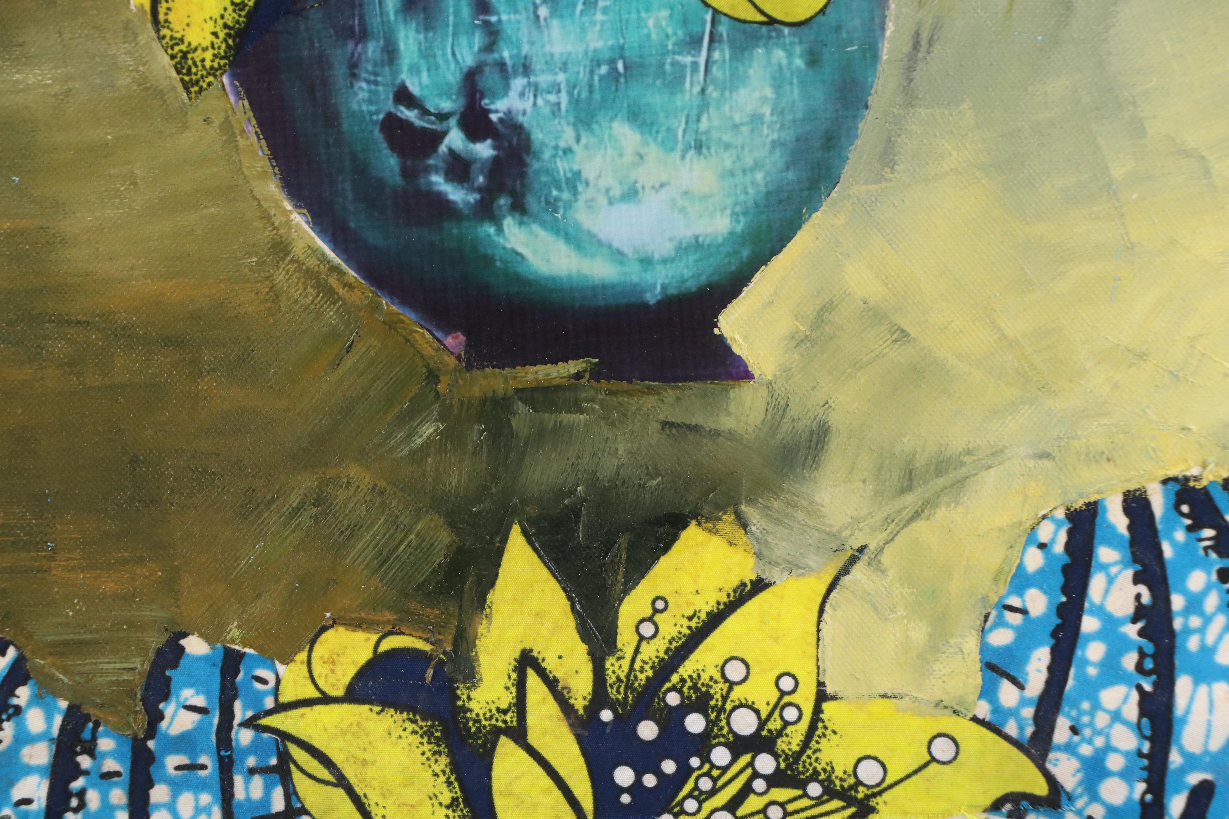 Bayo Ogundele Floral Still Life Mixed Media Collage, 2025