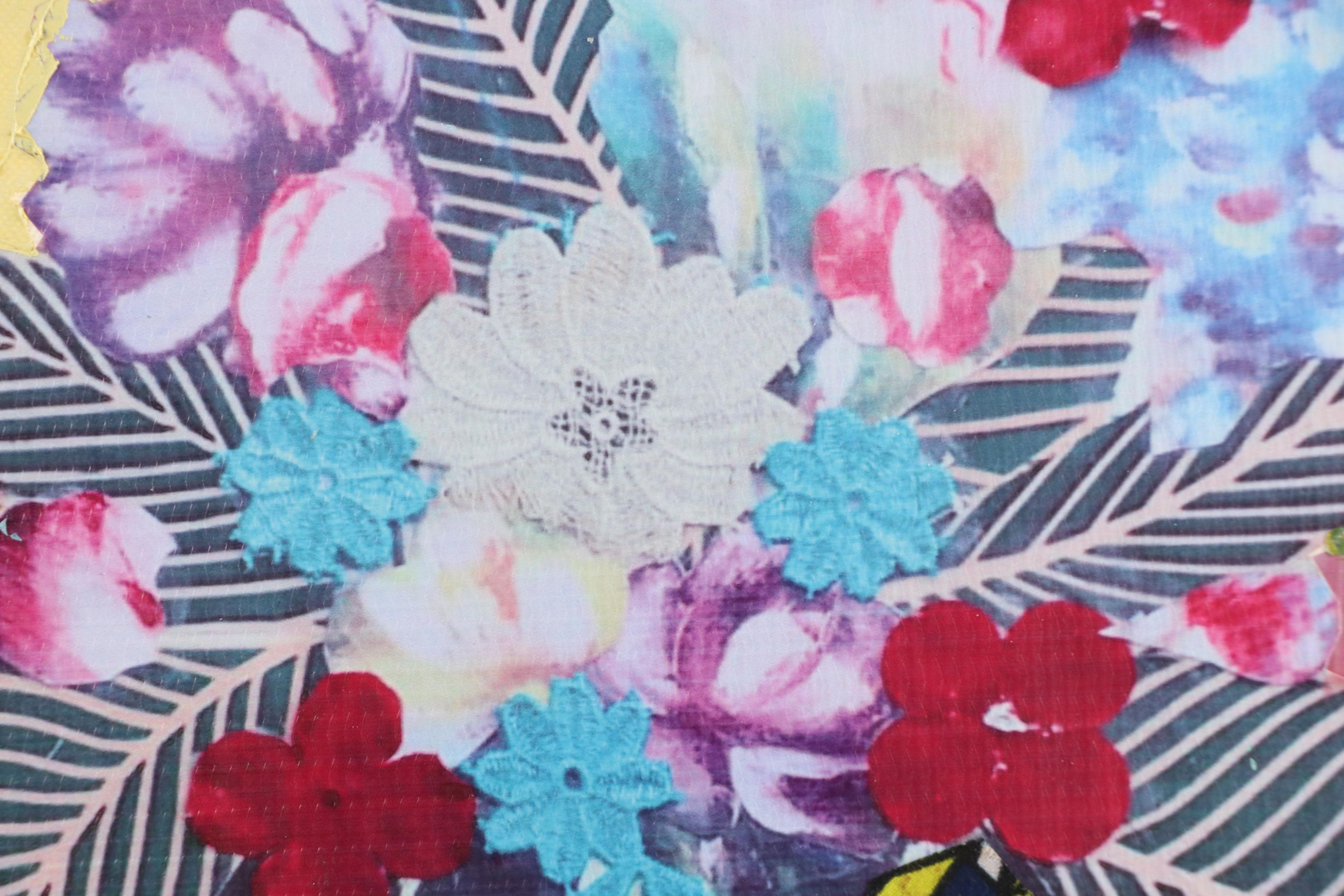 Bayo Ogundele Floral Still Life Mixed Media Collage, 2025