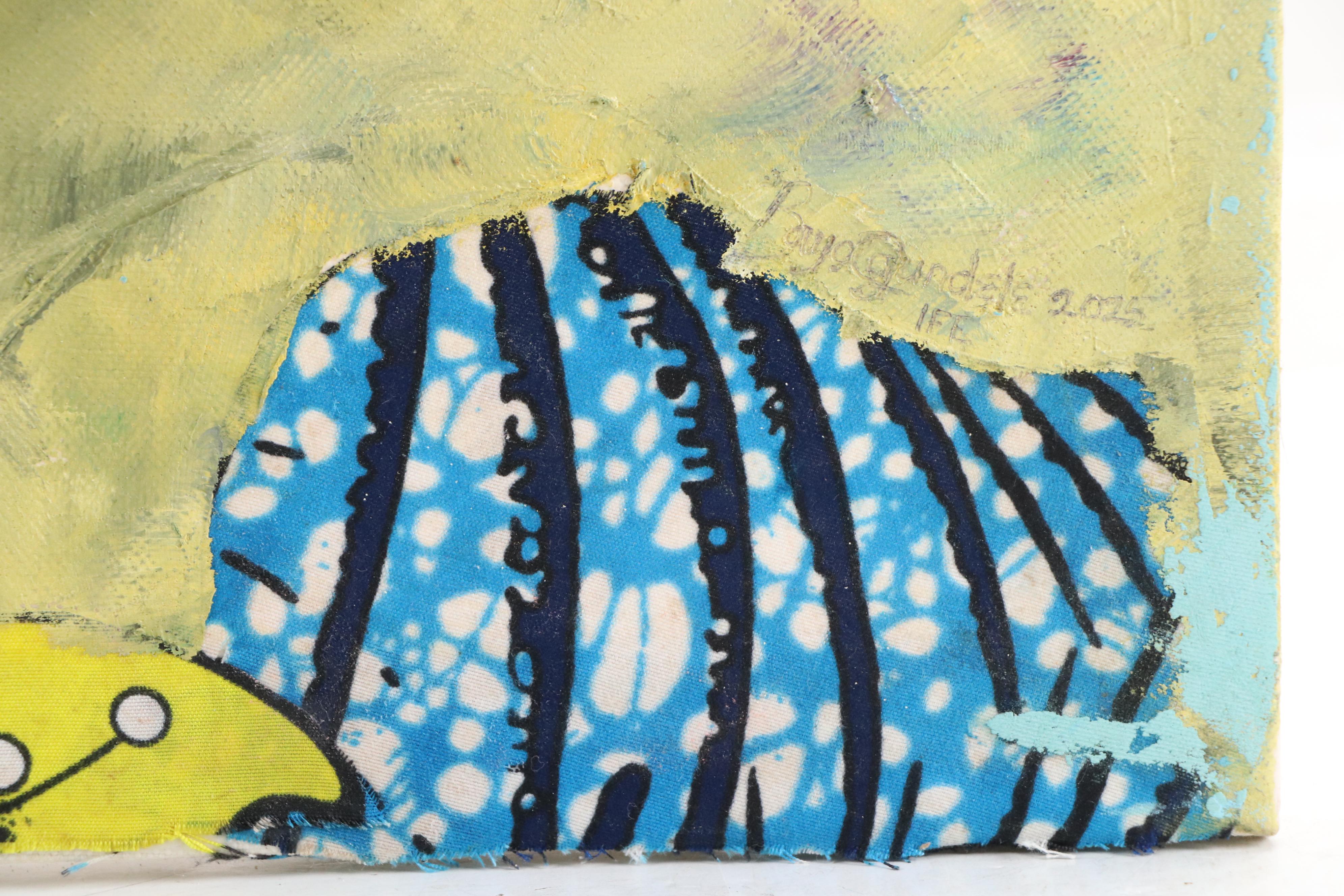 Bayo Ogundele Floral Still Life Mixed Media Collage, 2025