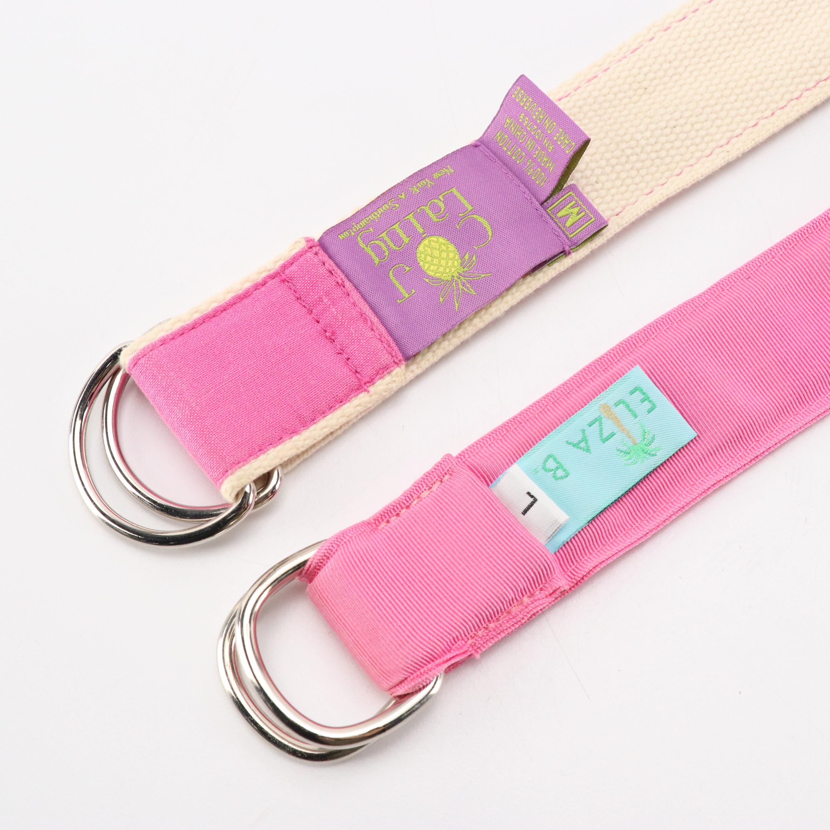 Terry Stack Green Leather Velcro Belt with Other Printed Cotton Belts