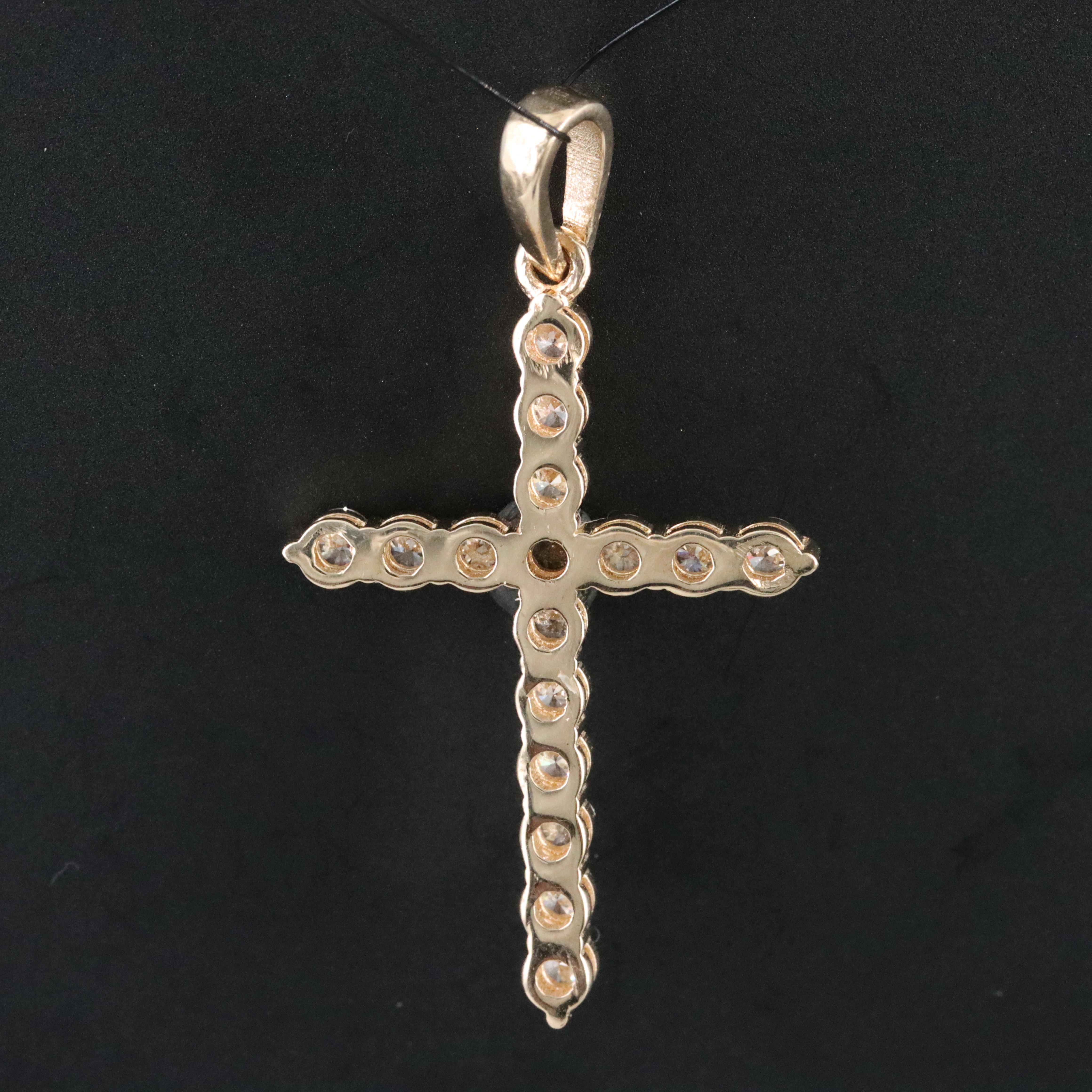 14K 0.64 CTW Lab Grown Diamond Cross Pendant