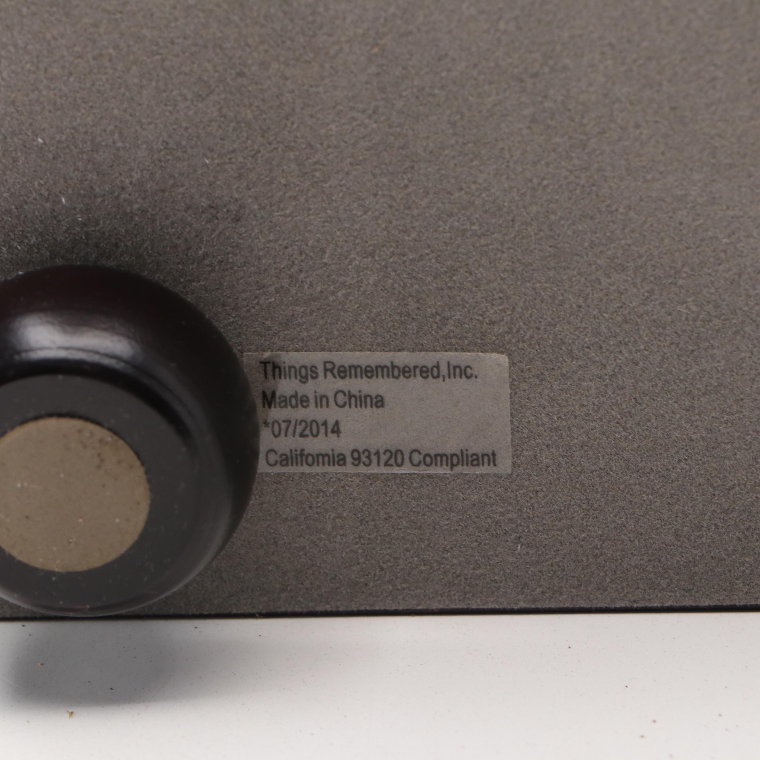 Things Remembered Satin Black Finish Bombé Wood Jewelry Chest