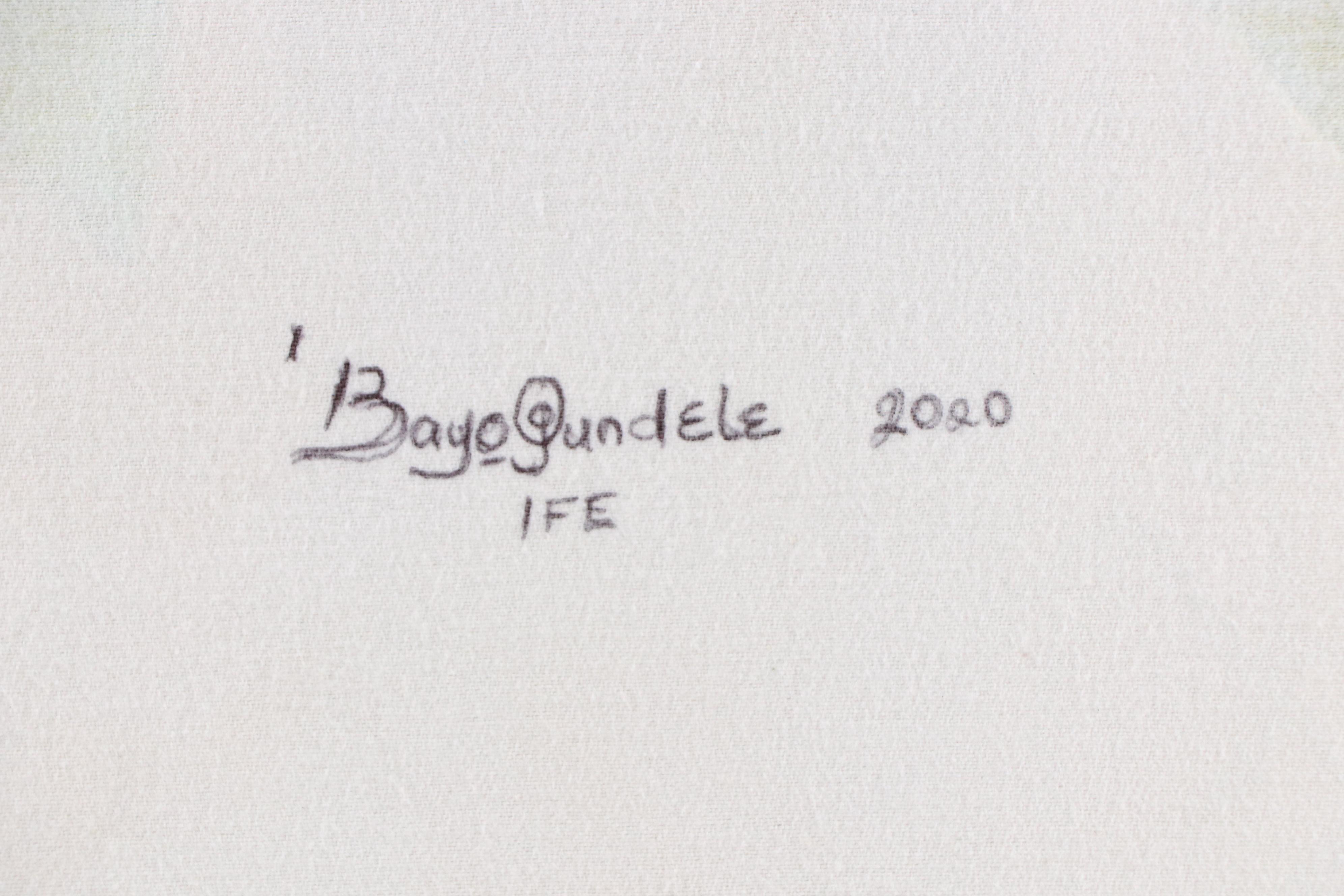 Bayo Ogundele Mixed Media Collage of Underwater Scene, 2020