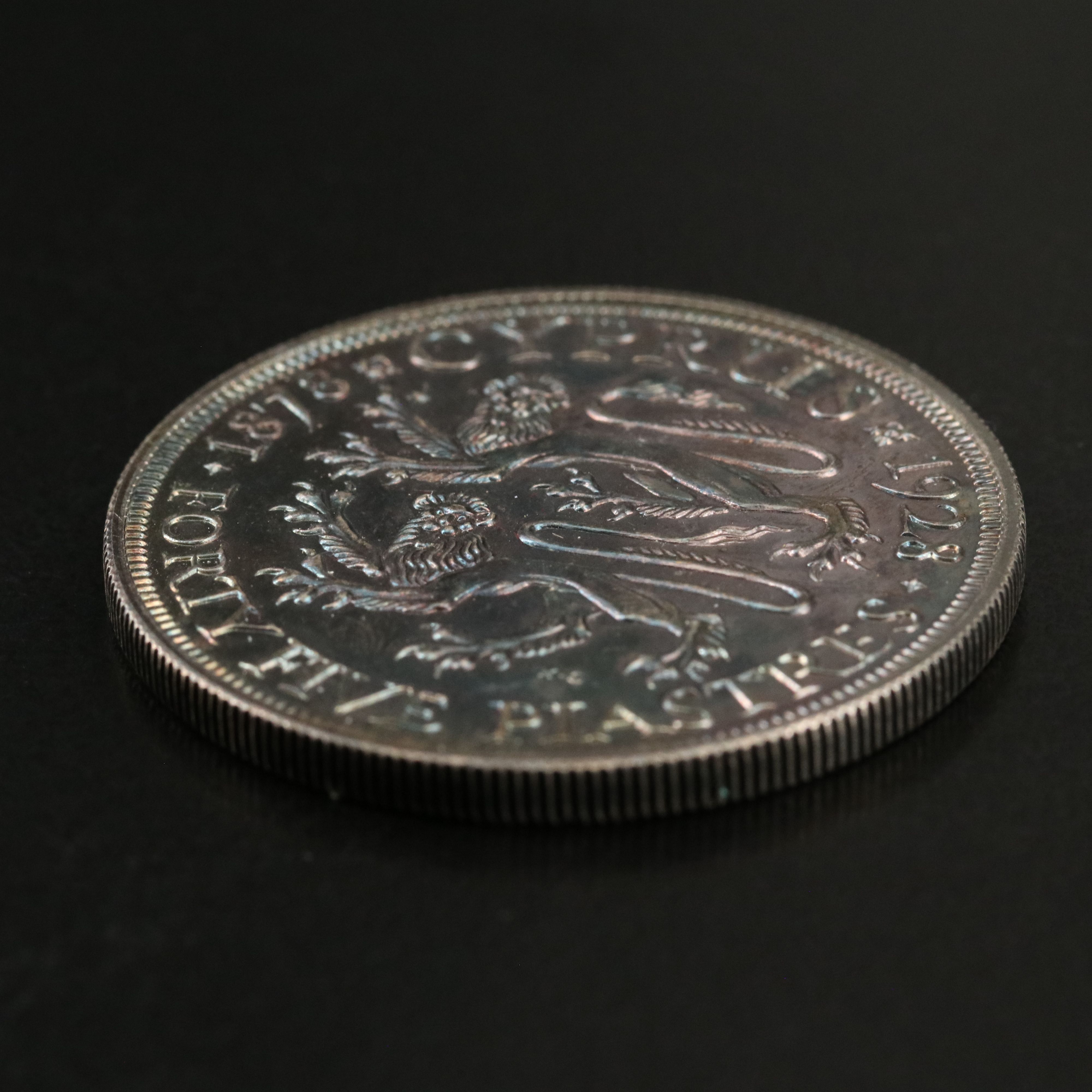 1928 Cyprus 45-Piastres Silver Proof Commemorative Coin