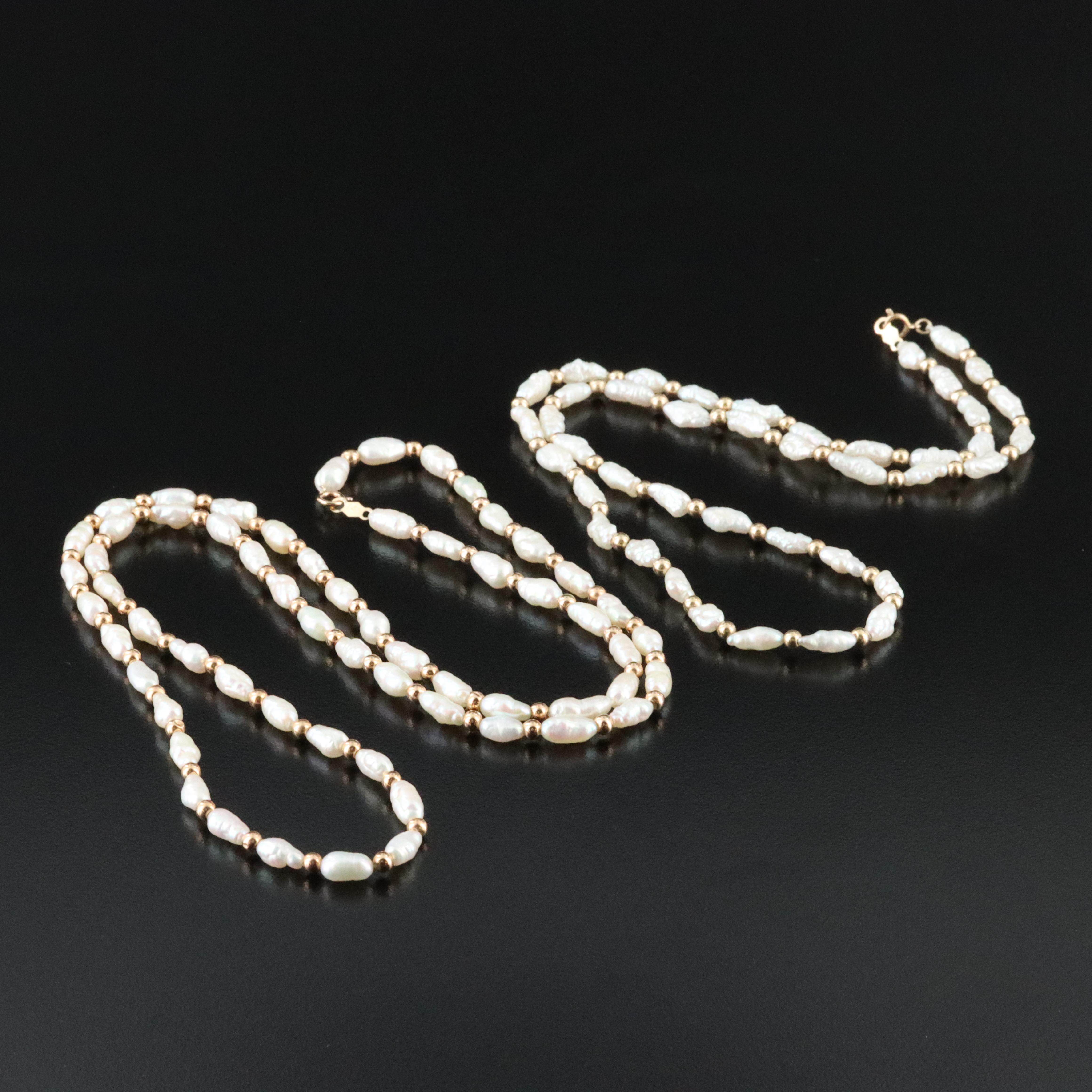 14K Pearl Necklaces