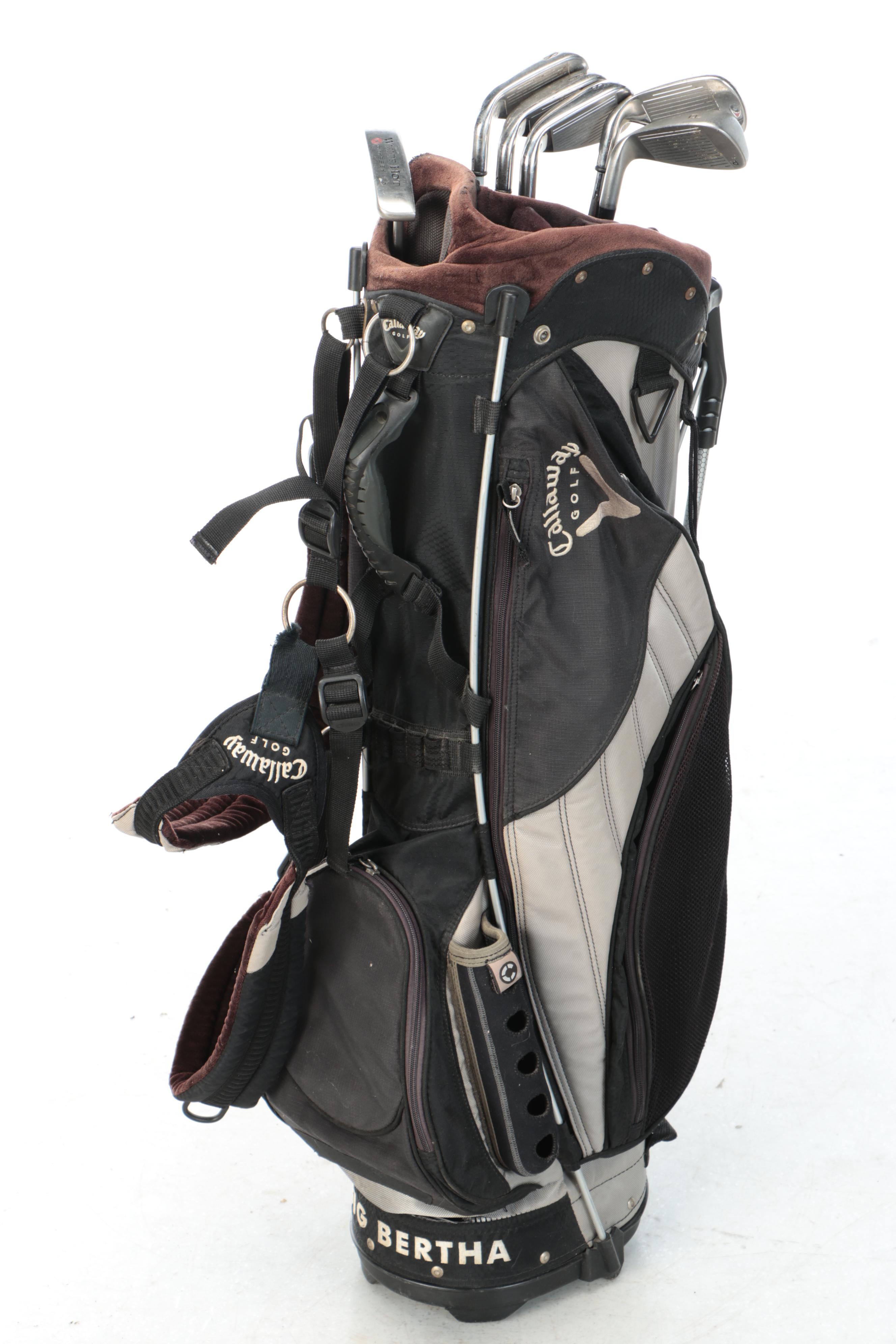 Callaway Golfing Irons With Big Bertha Standing Golf Bag