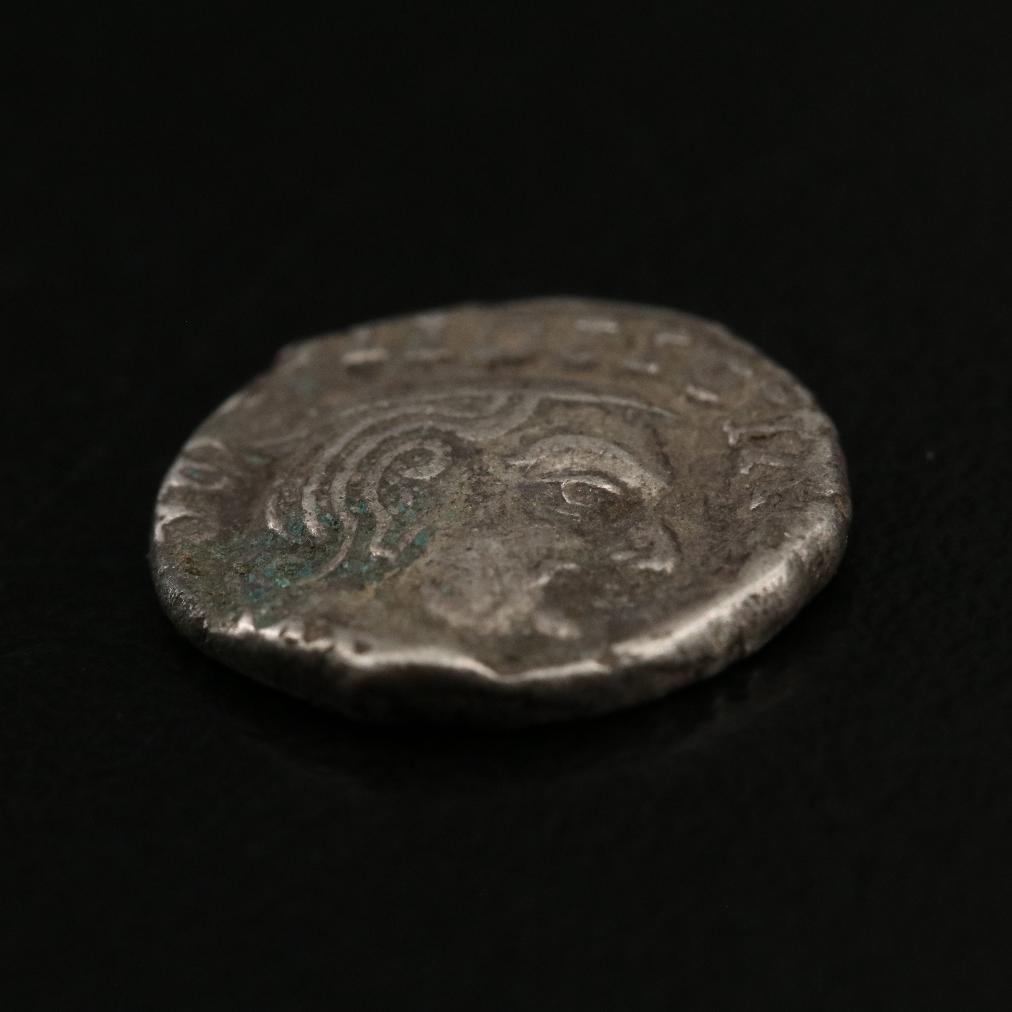 Ancient India Western Satraps AR Drachm Coin of Rudrasena II, ca. 260 A.D.