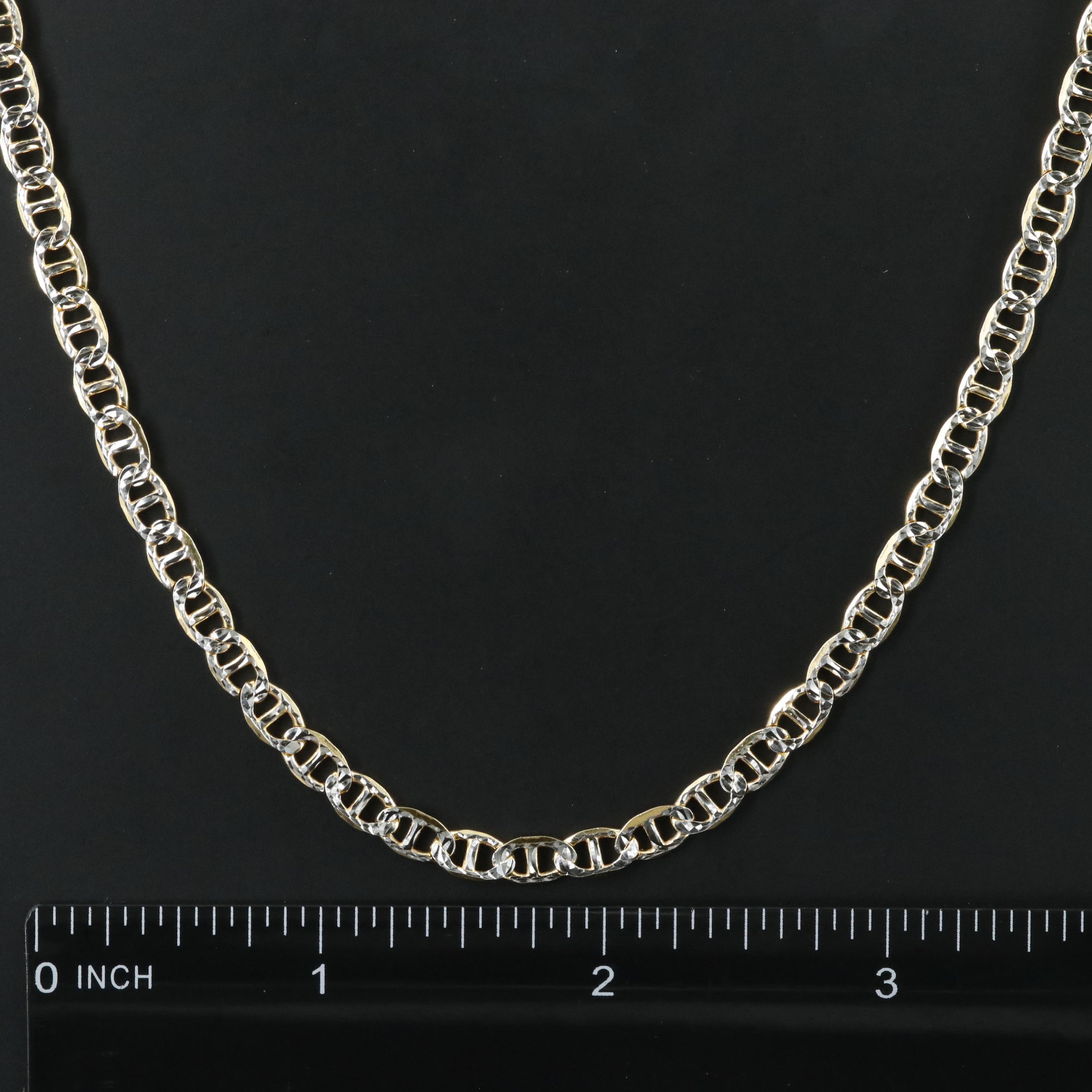 Sterling Two-Tone Mariner Chain Necklace