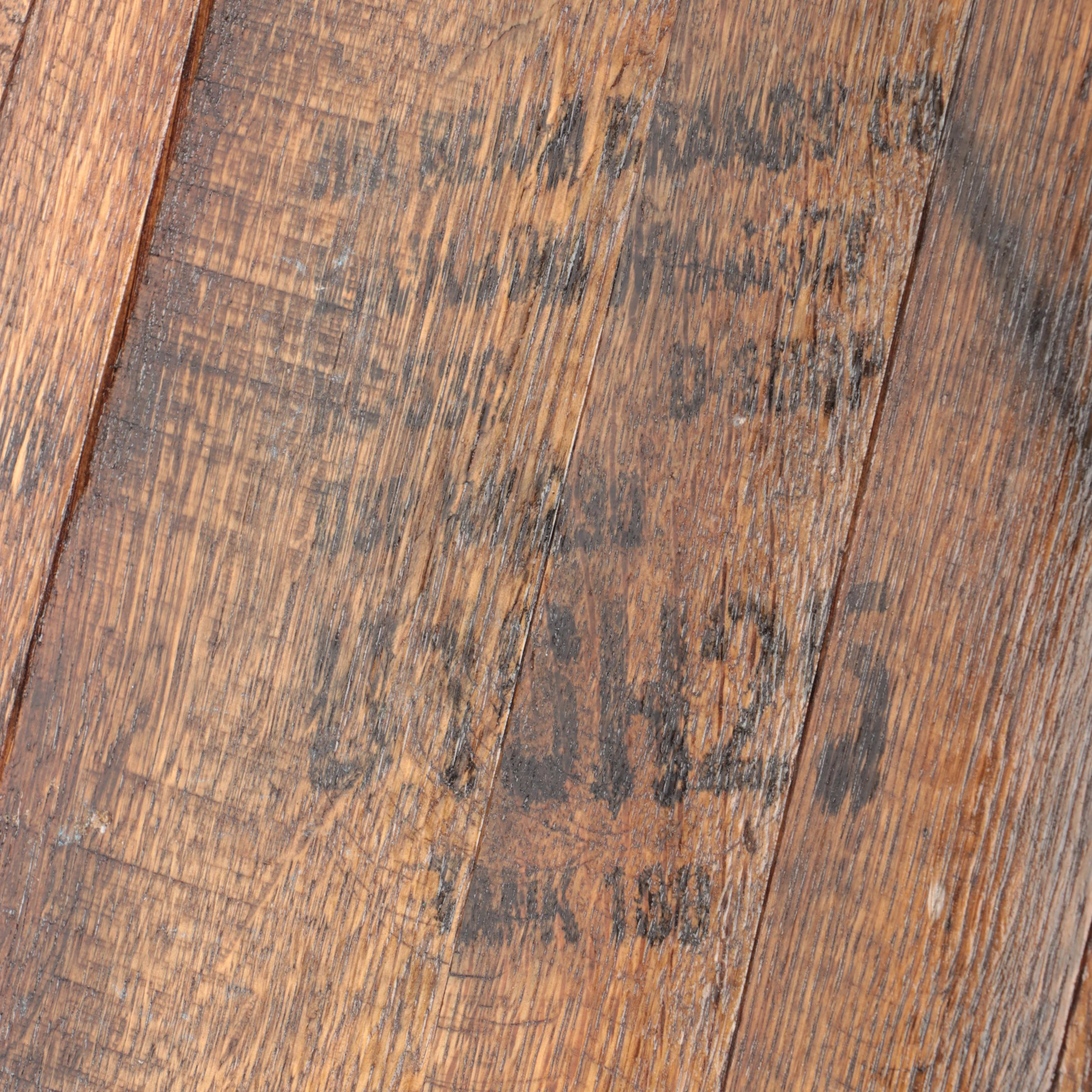 Oak Bourbon Barrel Top Serving Tray with Leather Handles