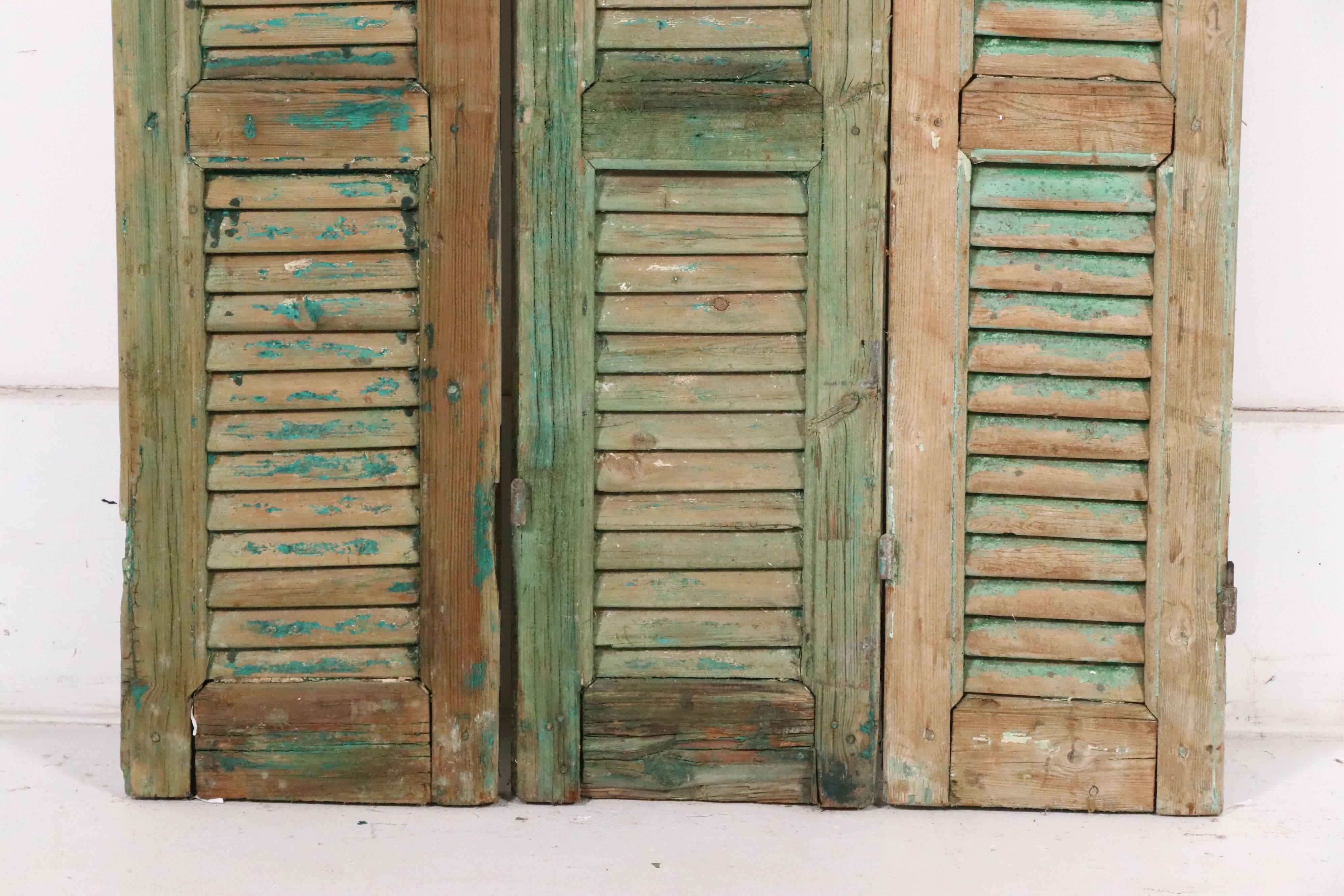 Architectural Salvage Three-Panel Louvered Door Screen