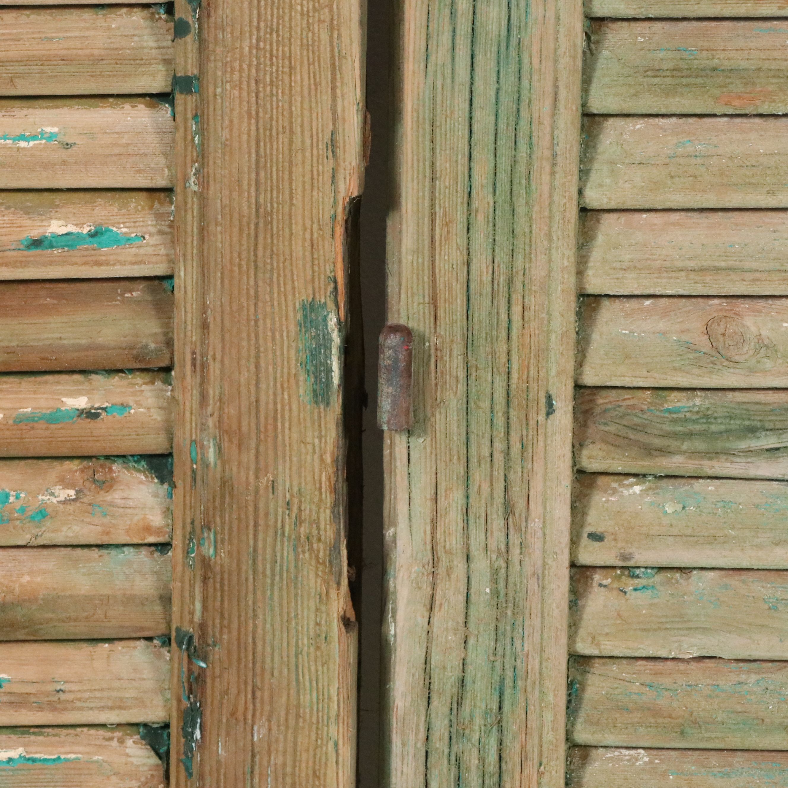 Architectural Salvage Three-Panel Louvered Door Screen