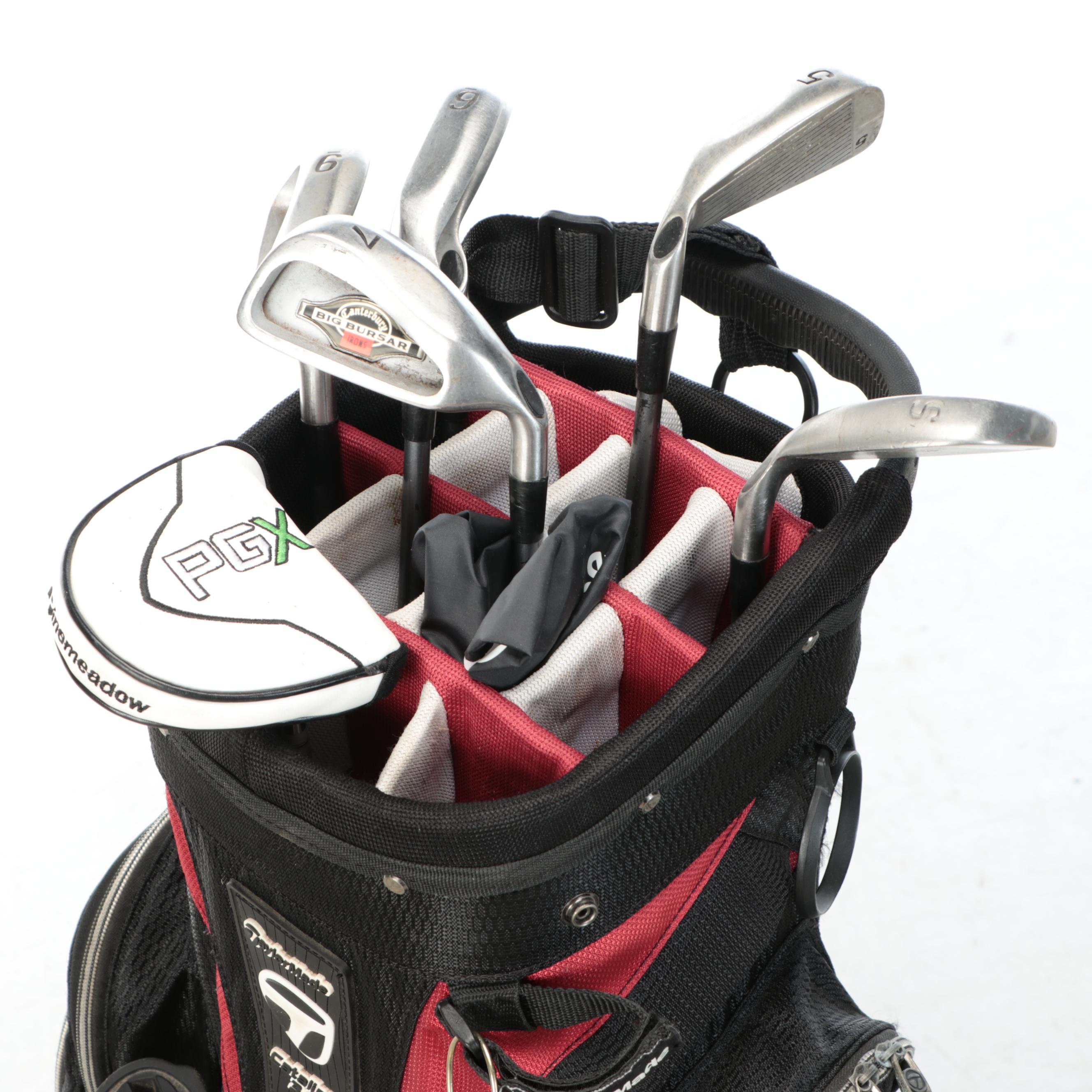 Canterbury "Big Bursar" Irons with Other Clubs and TaylorMade Bag